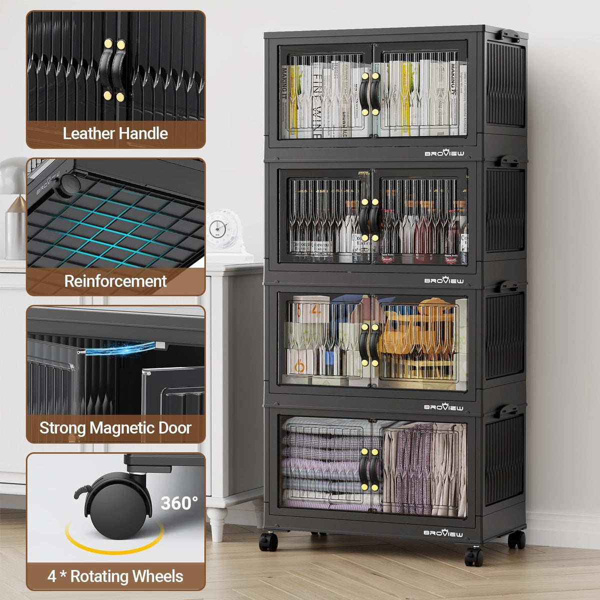 300Qt Stackable Storage Bins with Lid (5 Count)
