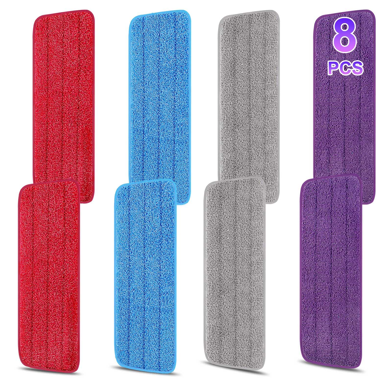 8 Pack 16.5 inch Reusable Mop Pads Microfiber Spray Mop Replacement Heads for Wet