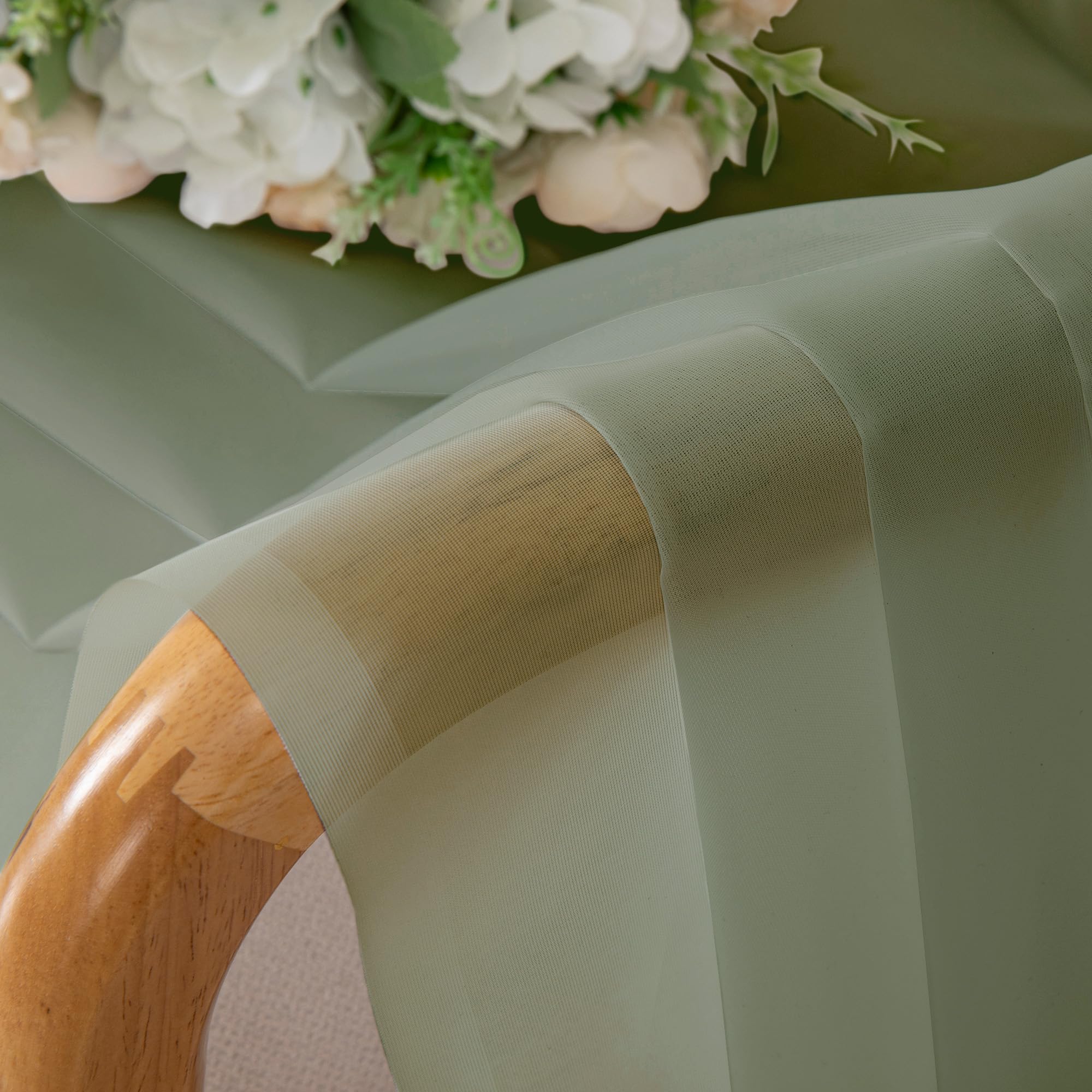 Sage Green Sheer Valance for Windows 2 Pack (2 Count)