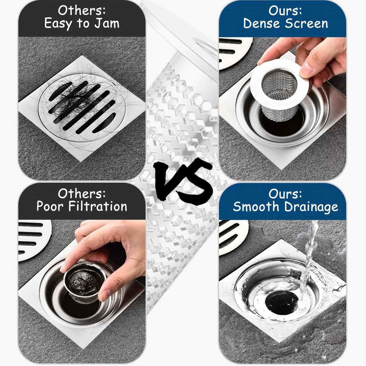 4 PCS Bathroom Sink Drain Strainers (4 Count)