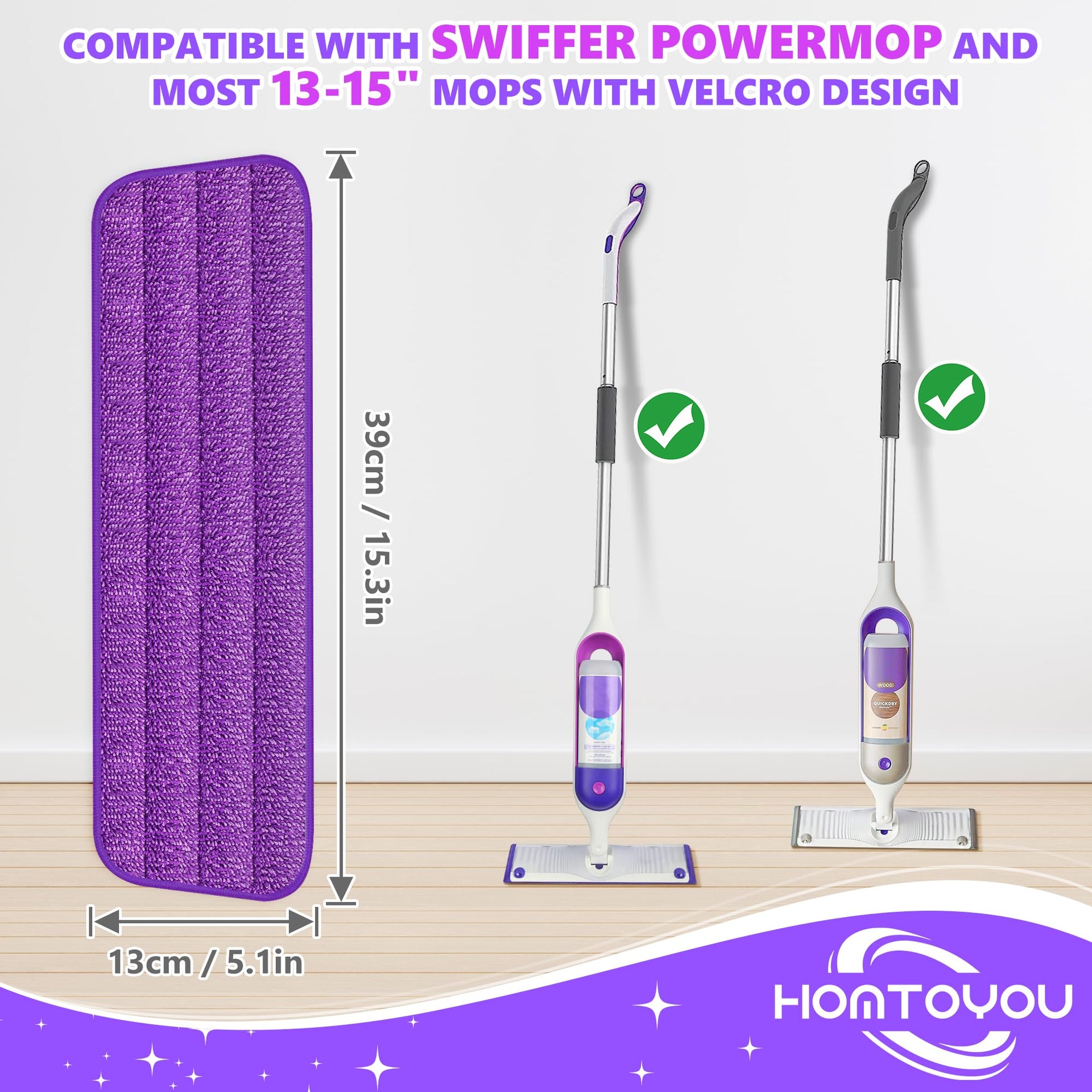 Reusable Mop Pads for Swiffer PowerMop (6 Count)