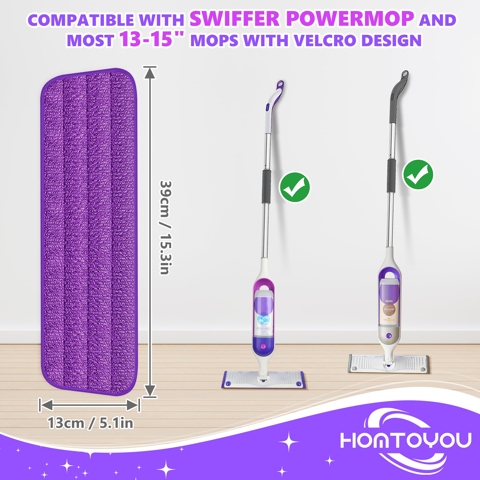 Reusable Mop Pads for Swiffer PowerMop (6 Count)