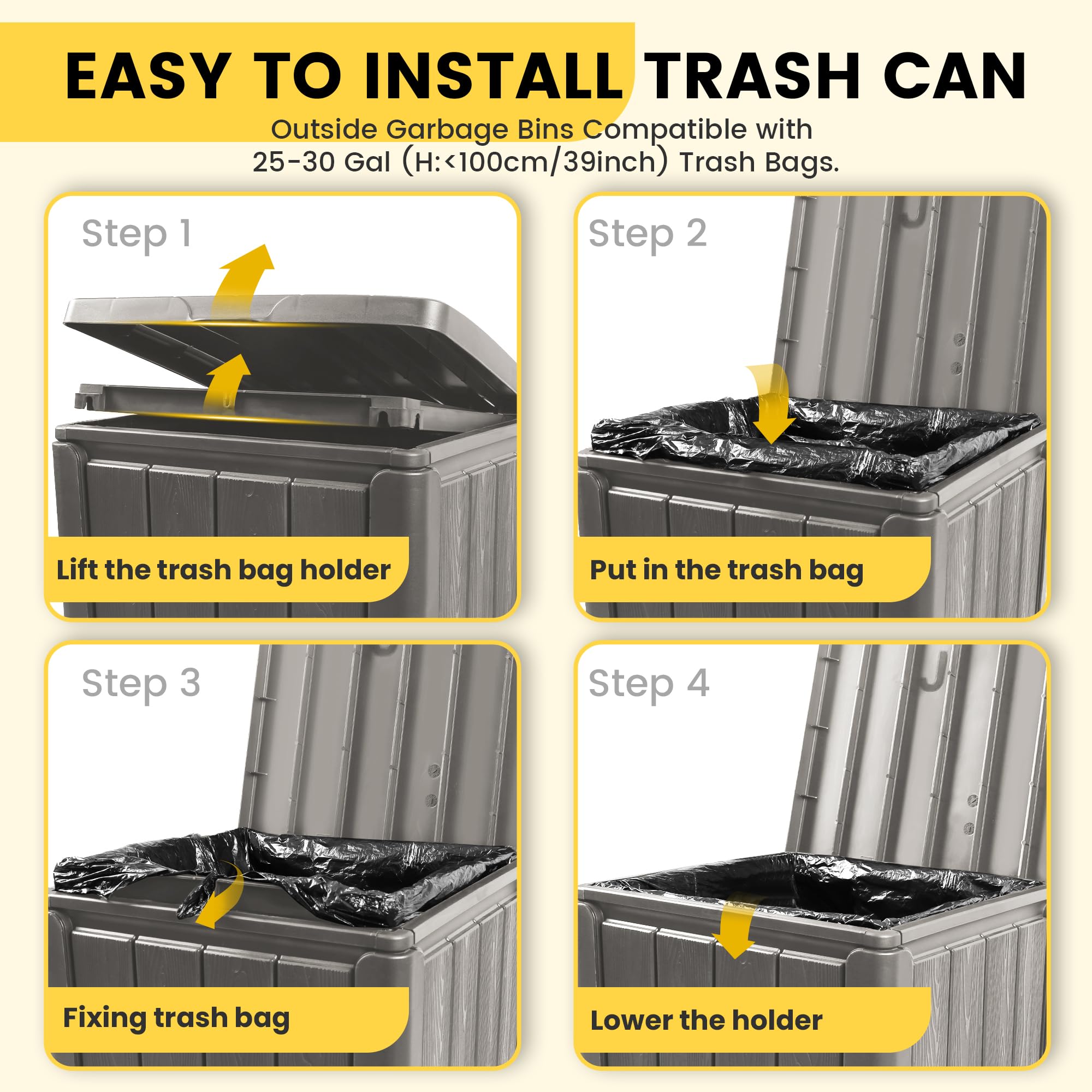 Outdoor Trash Can with Lid