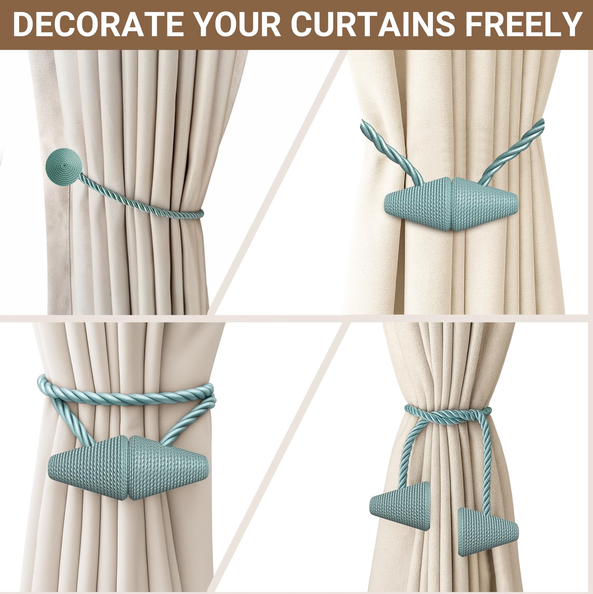 Magnetic Curtain Tiebacks Blue 2pcs (2 Count)