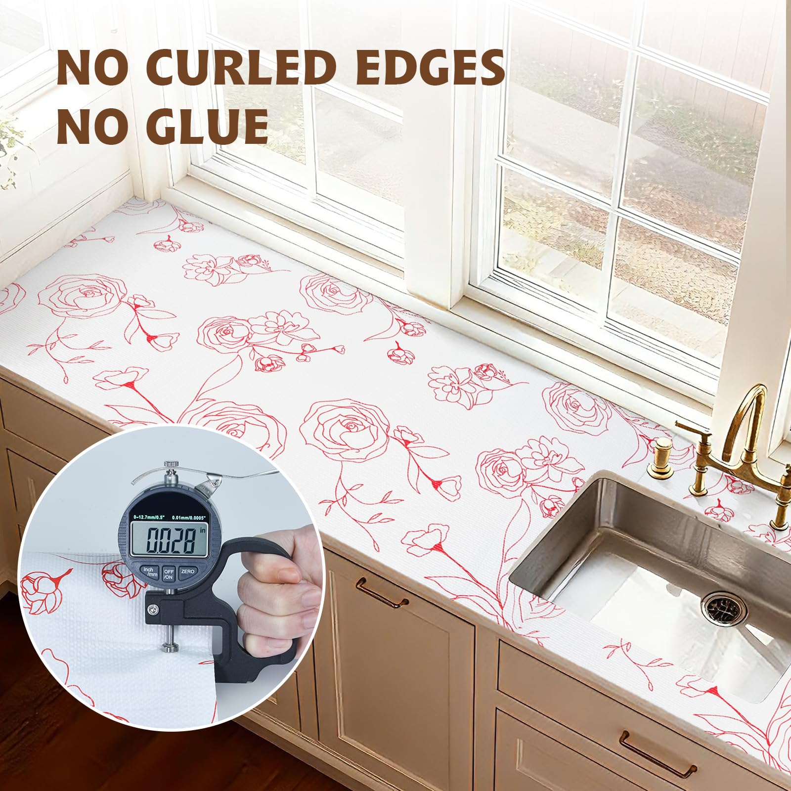 Shelf Liners for Kitchen Cabinets 11.8in x 20FT Non Adhesive Drawer Liner (20 Sq Ft)