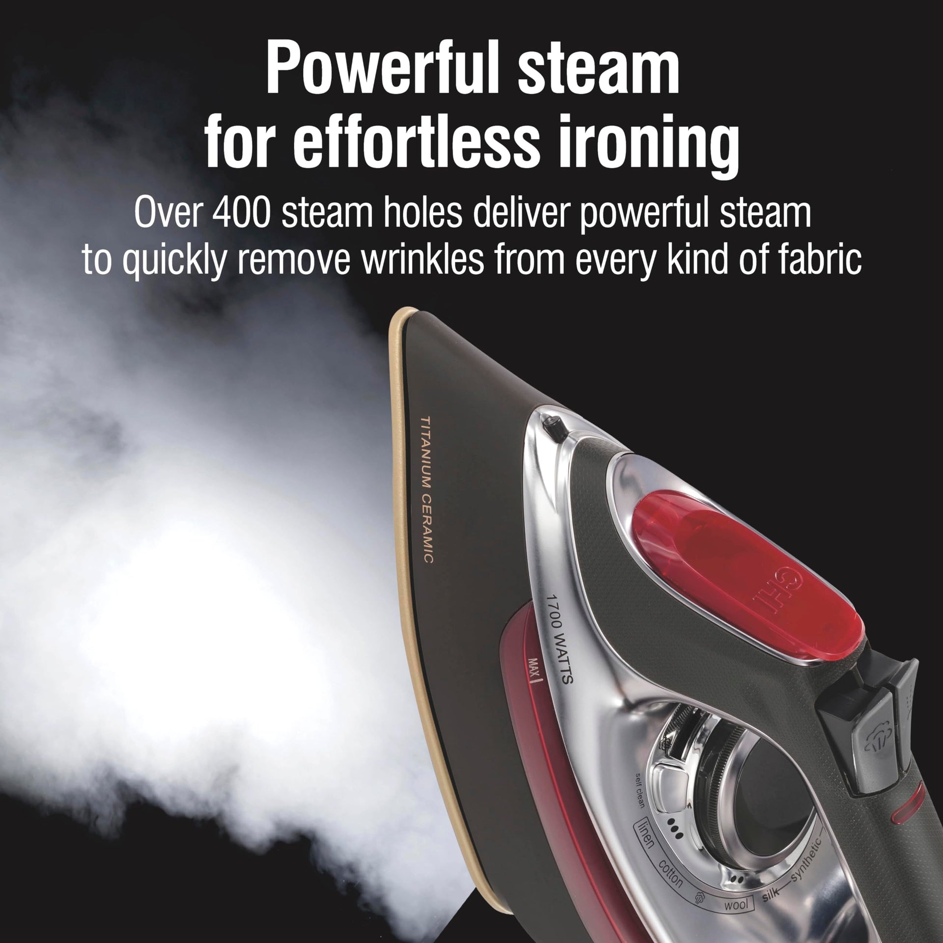 Steam Iron for Clothes with Vertical Steam Burst