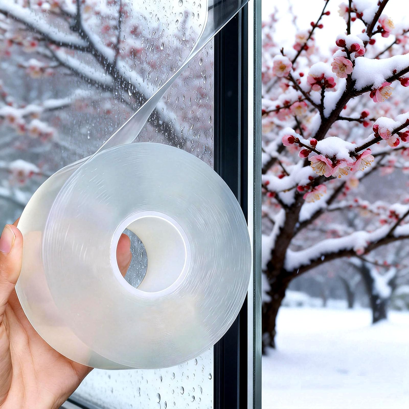 Transparent Window Weather Sealing Tape 2 Inch x 66 FT Weather Stripping Residue (66 Foot)