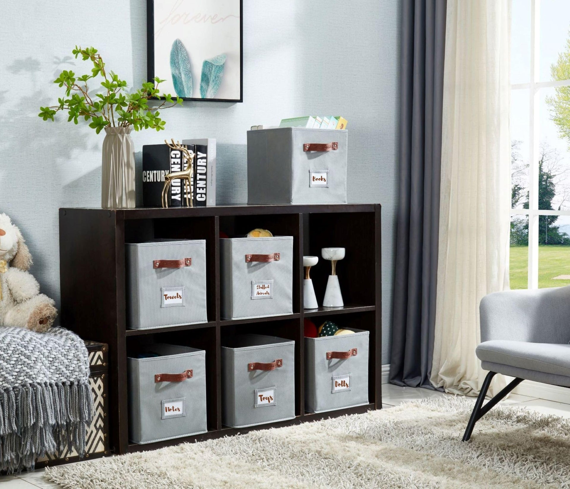 Storage Bins Cube Storage Bin with Labels (6 Count)