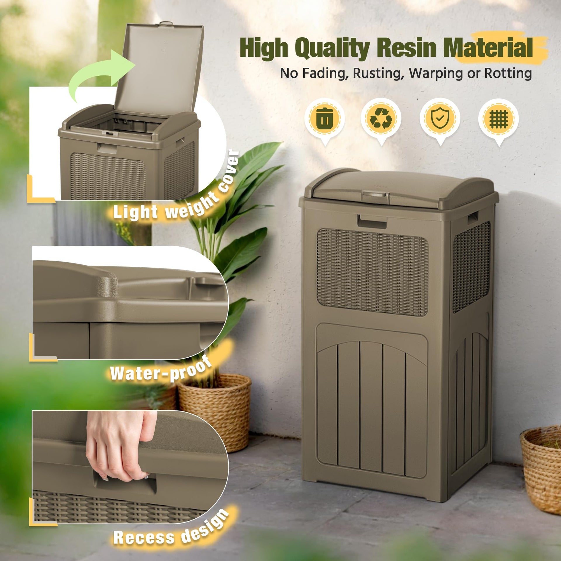 33 Gallon Outdoor Trash Can