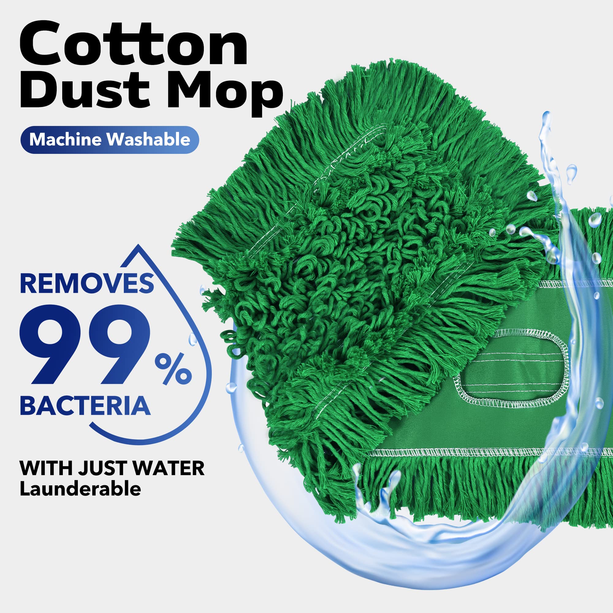 Matthew Cleaning 36'' Industrial Strength Cotton Dust Mop Refill Washable Replacement Heads for Residential & Commercial Use Fit Standard Dust Mop Frames (3 Count) - ModHome Supplies