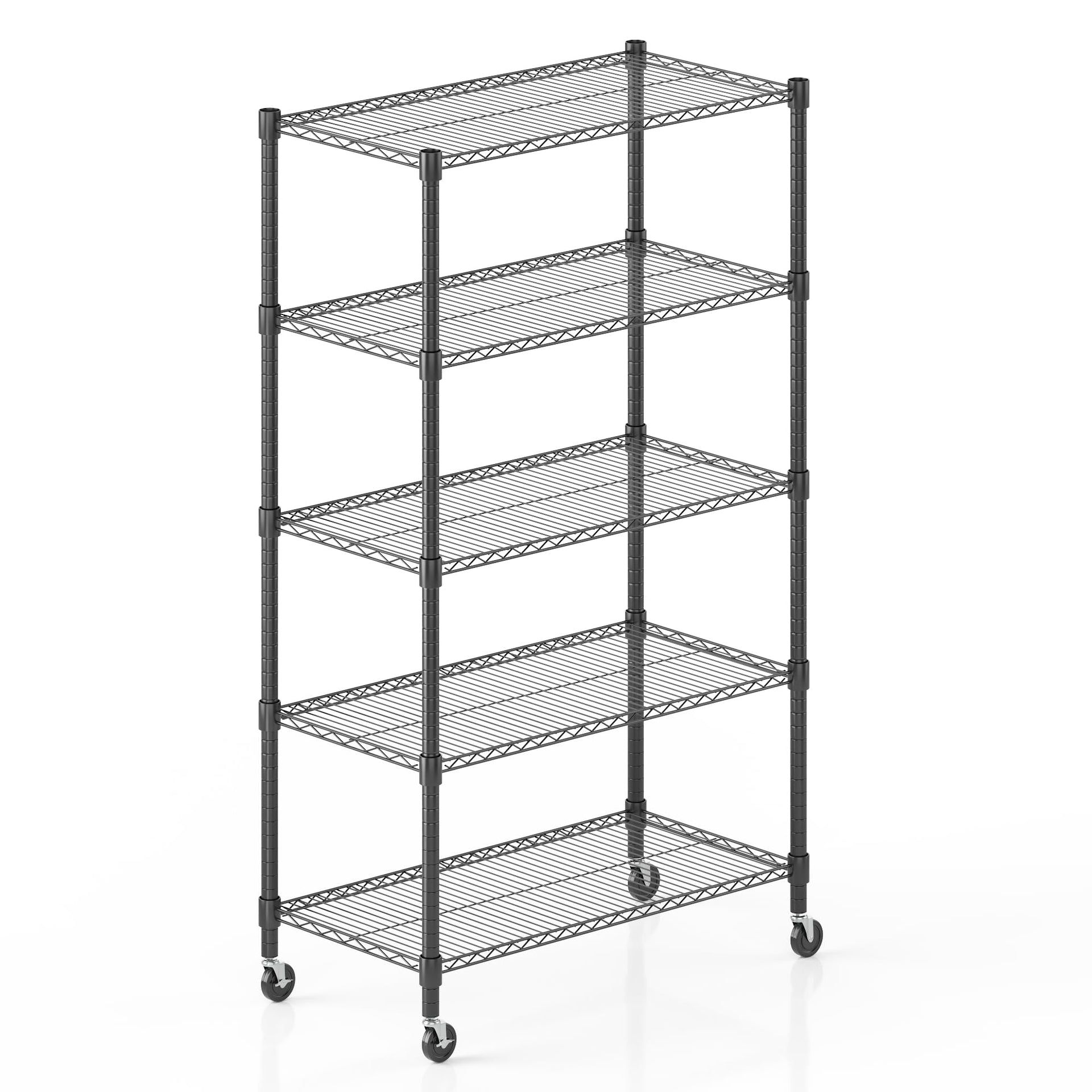 5 Tier Heavy Duty Steel Wire Rack Storage Shelving (5 Count)