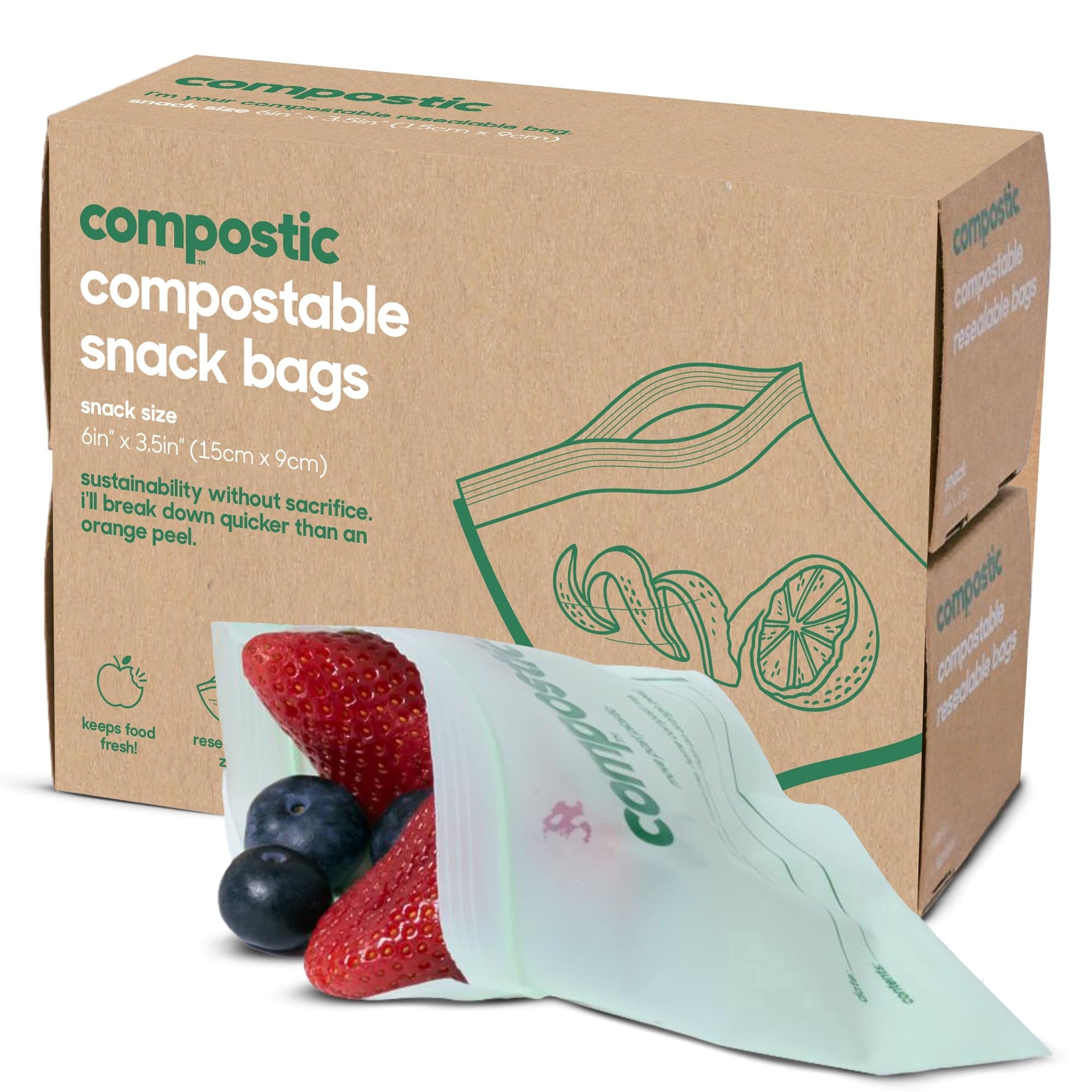 Compostable Snack Bags (100 Count)