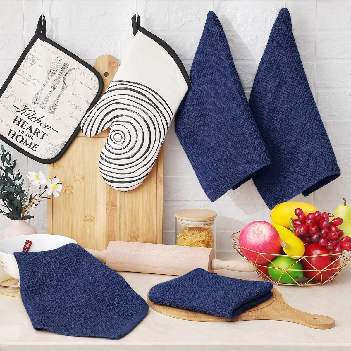 100% Cotton Waffle Weave Kitchen Dish Cloths 6 (6 Count)