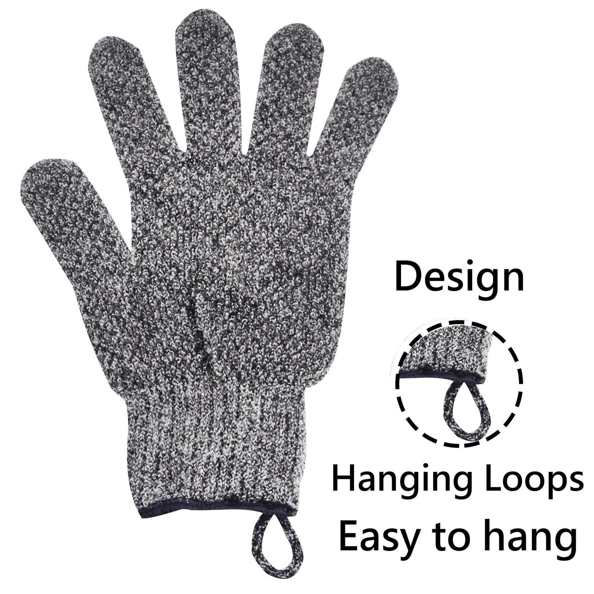 Bamboo Charcoal Exfoliating Gloves for Shower