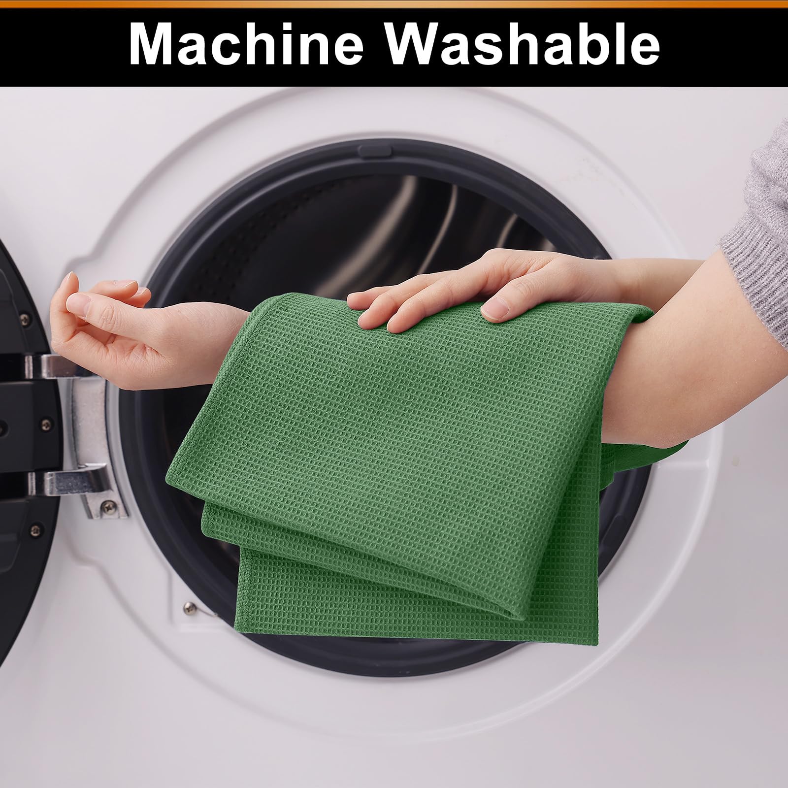 100% Cotton Waffle Weave Kitchen Towels (4 Count)