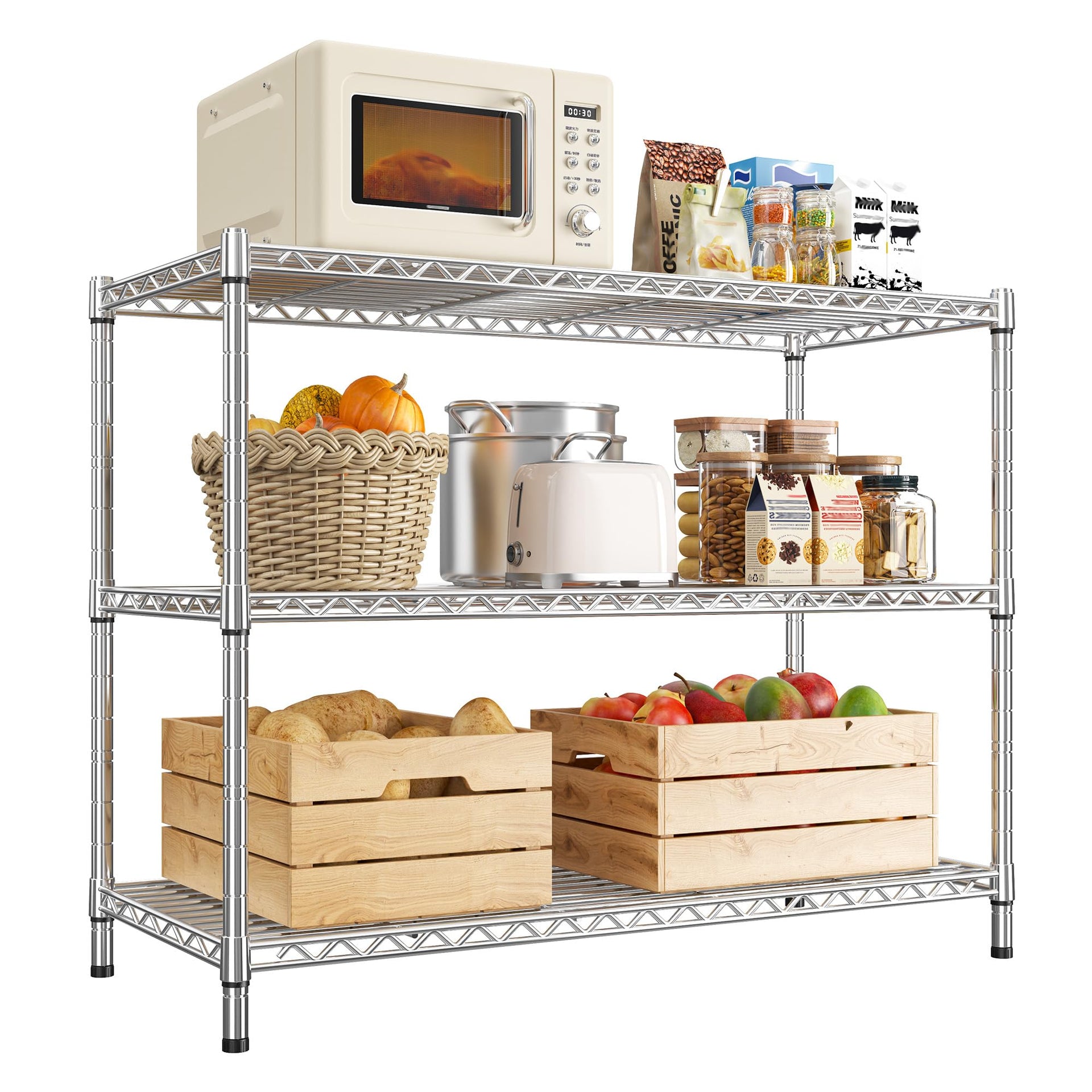 Heavy Duty 3 Tier Metal Shelving Unit