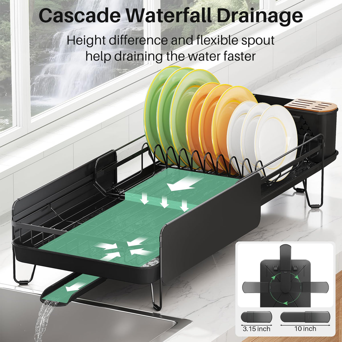 Large Dish Drying Rack for Kitchen Counter