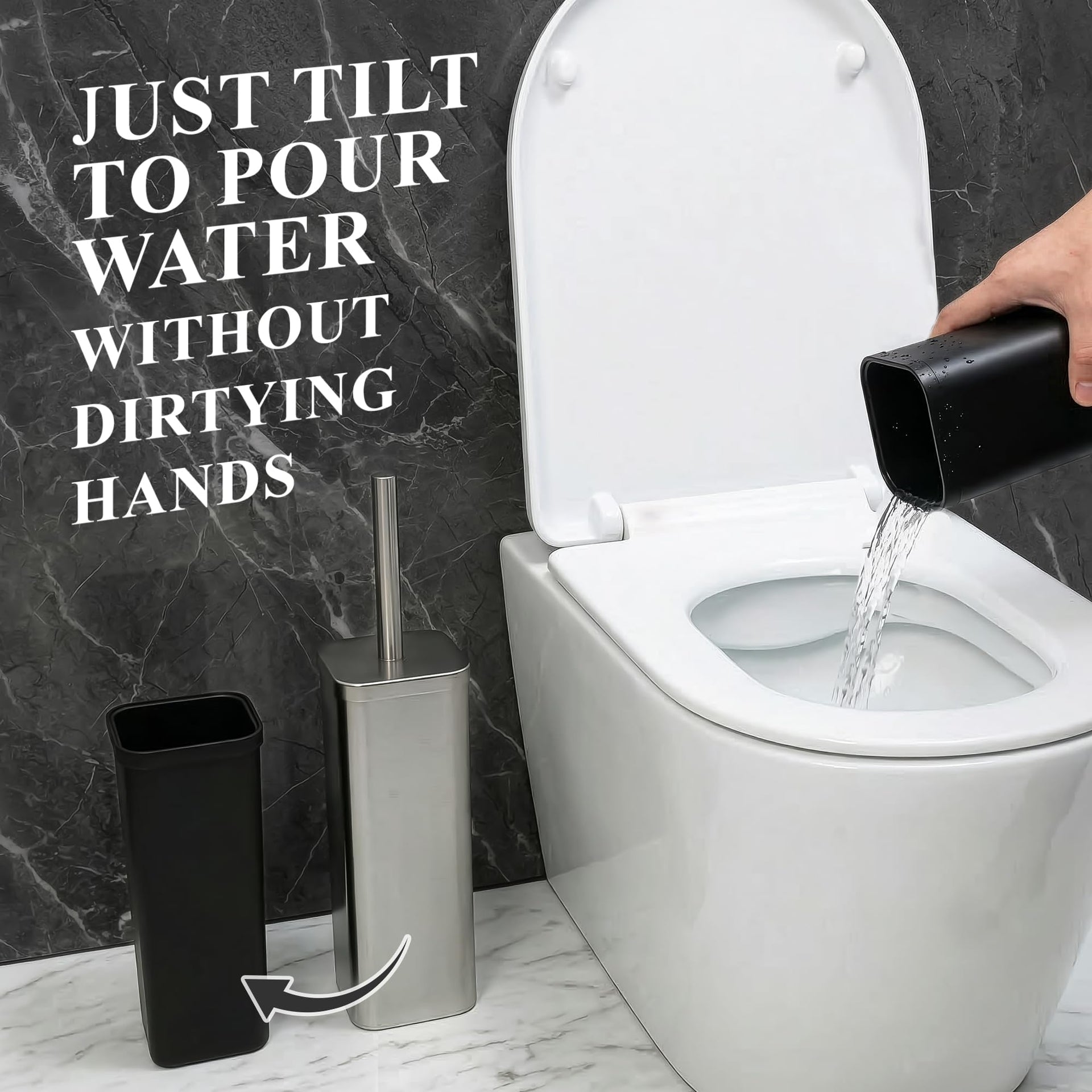 Stainless Steel Toilet Brush and Holder Set