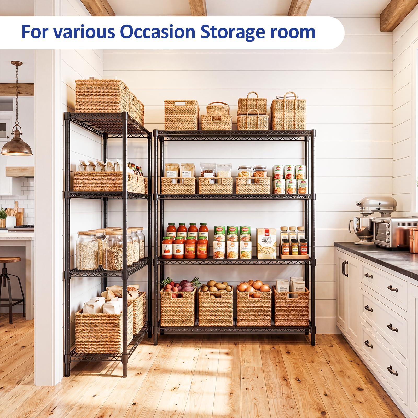 4 Tier 1000 LBS Metal Garage Storage Rack Shelf for Kitchen
