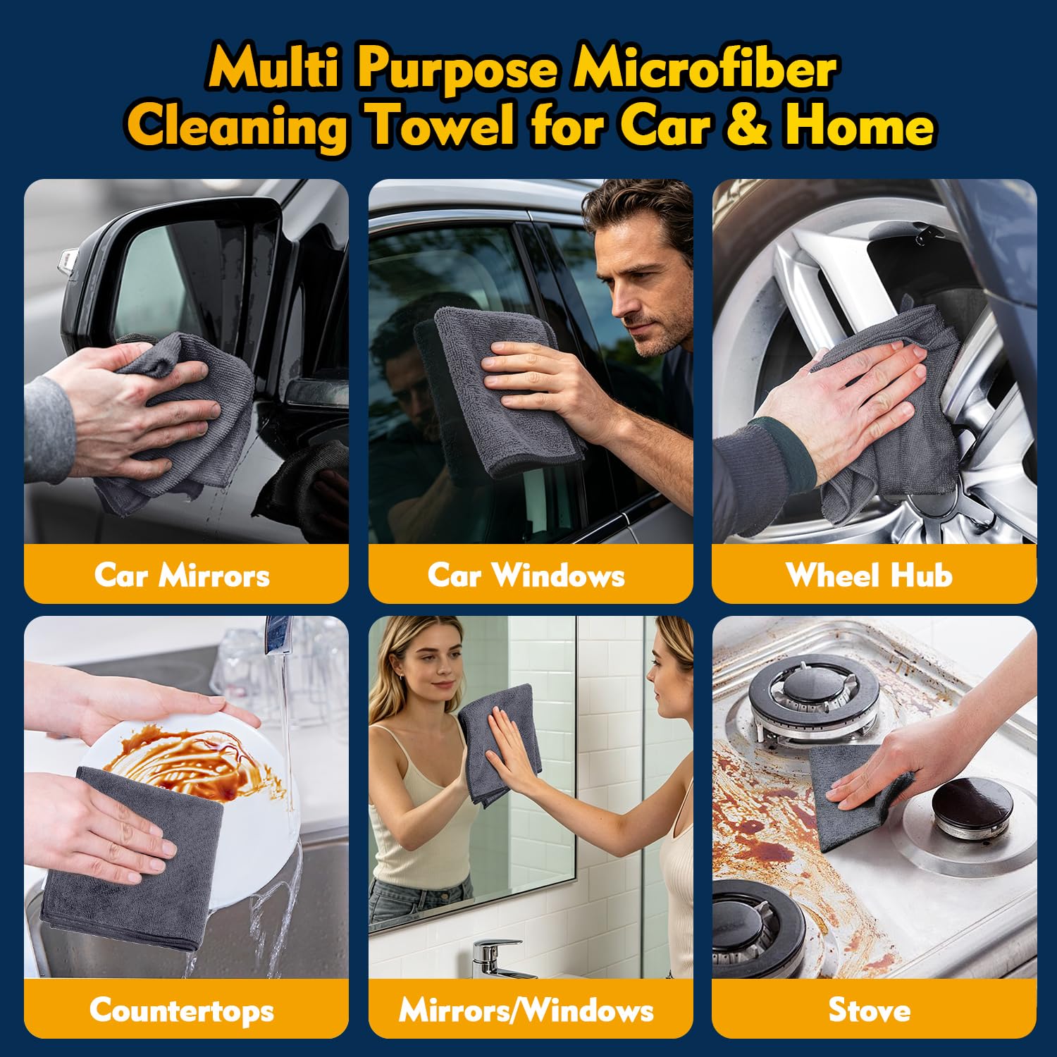 Microfiber Cleaning Cloth 12 Pack (12 Count)