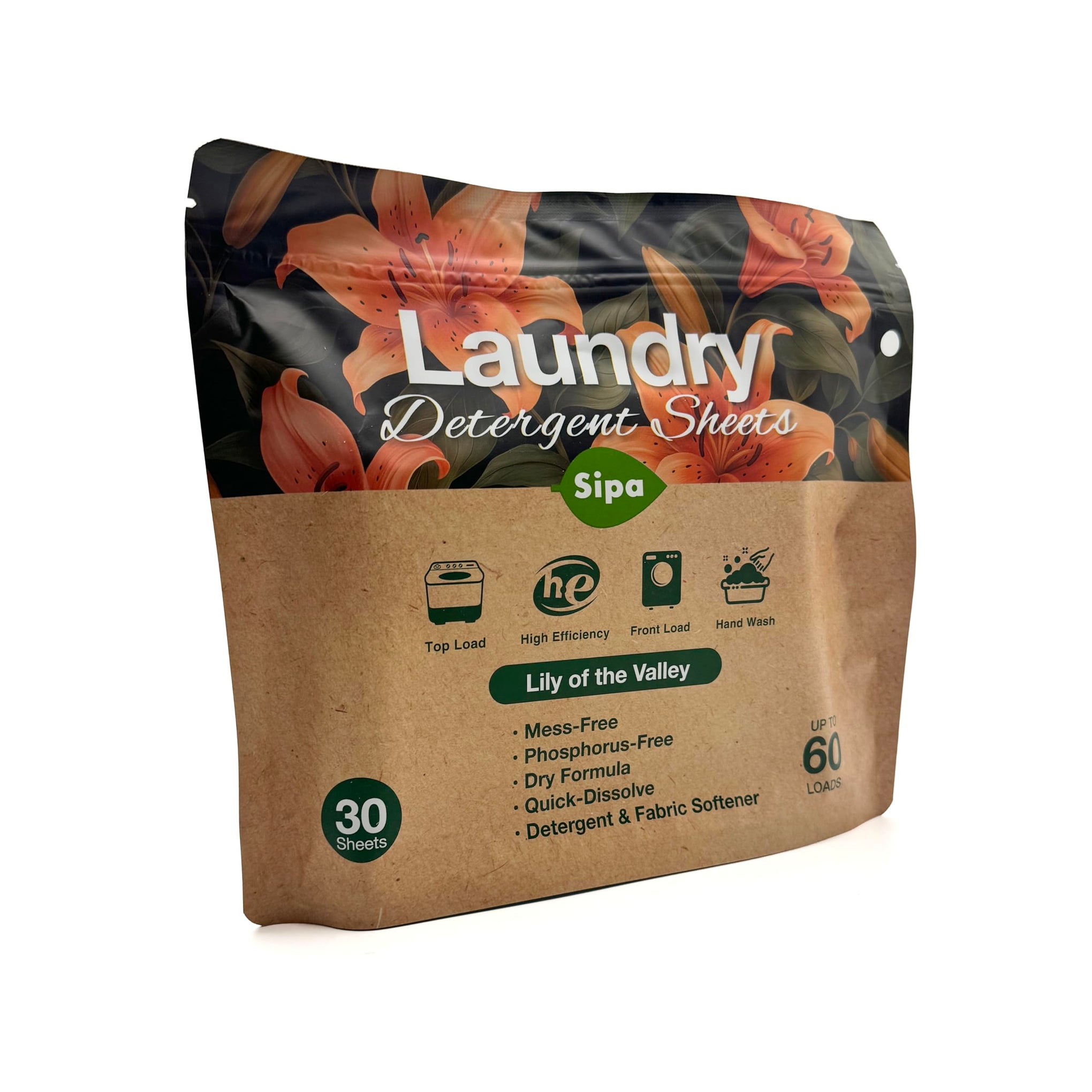 Pack of 5 SIPA Laundry Detergent Sheets Bag (150 Count)