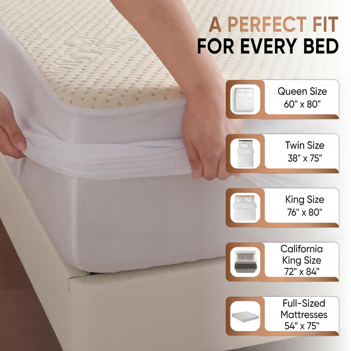 Luxury Waterproof Organic Mattress Protector Twin XL Size