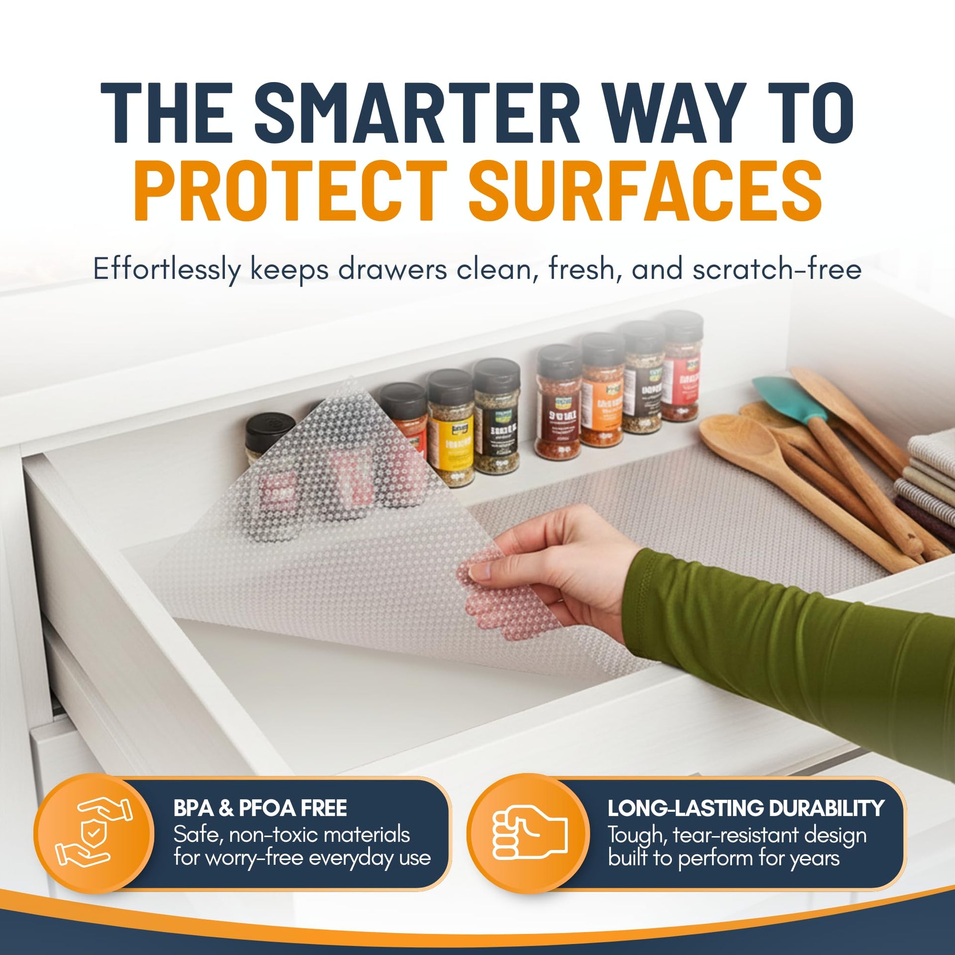 Shelf Liner Drawer Liner for Kitchen Cabinets Non
