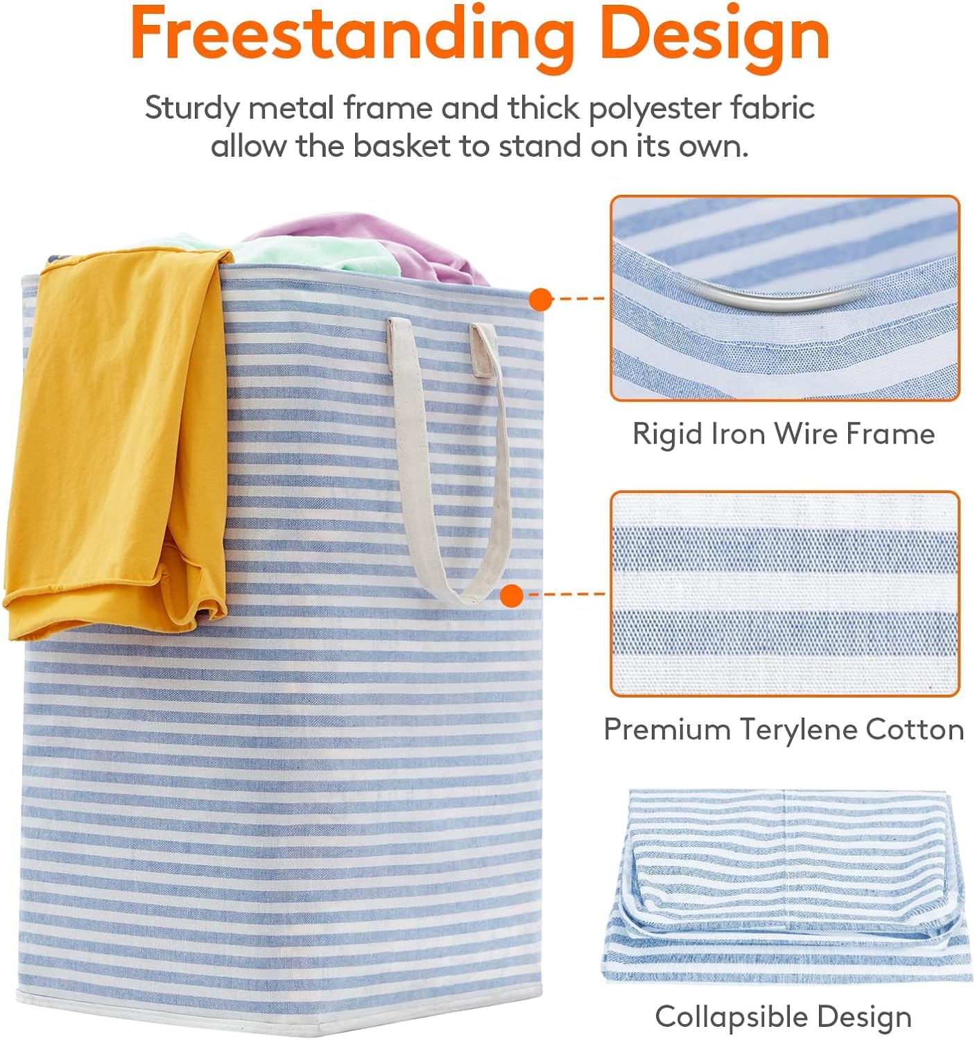 3 Pack Laundry Basket 80L Each (3 Count)