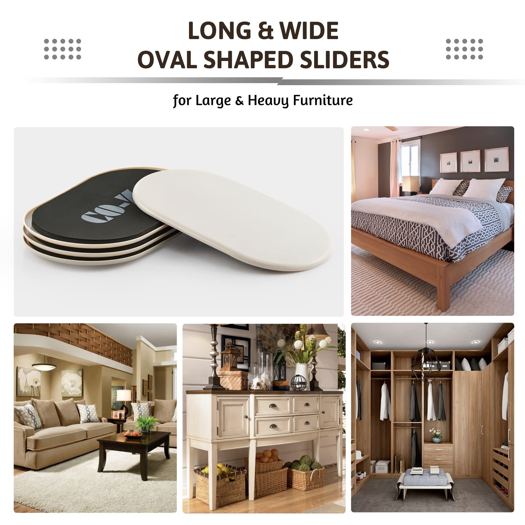 Large Furniture Sliders (4 Count)