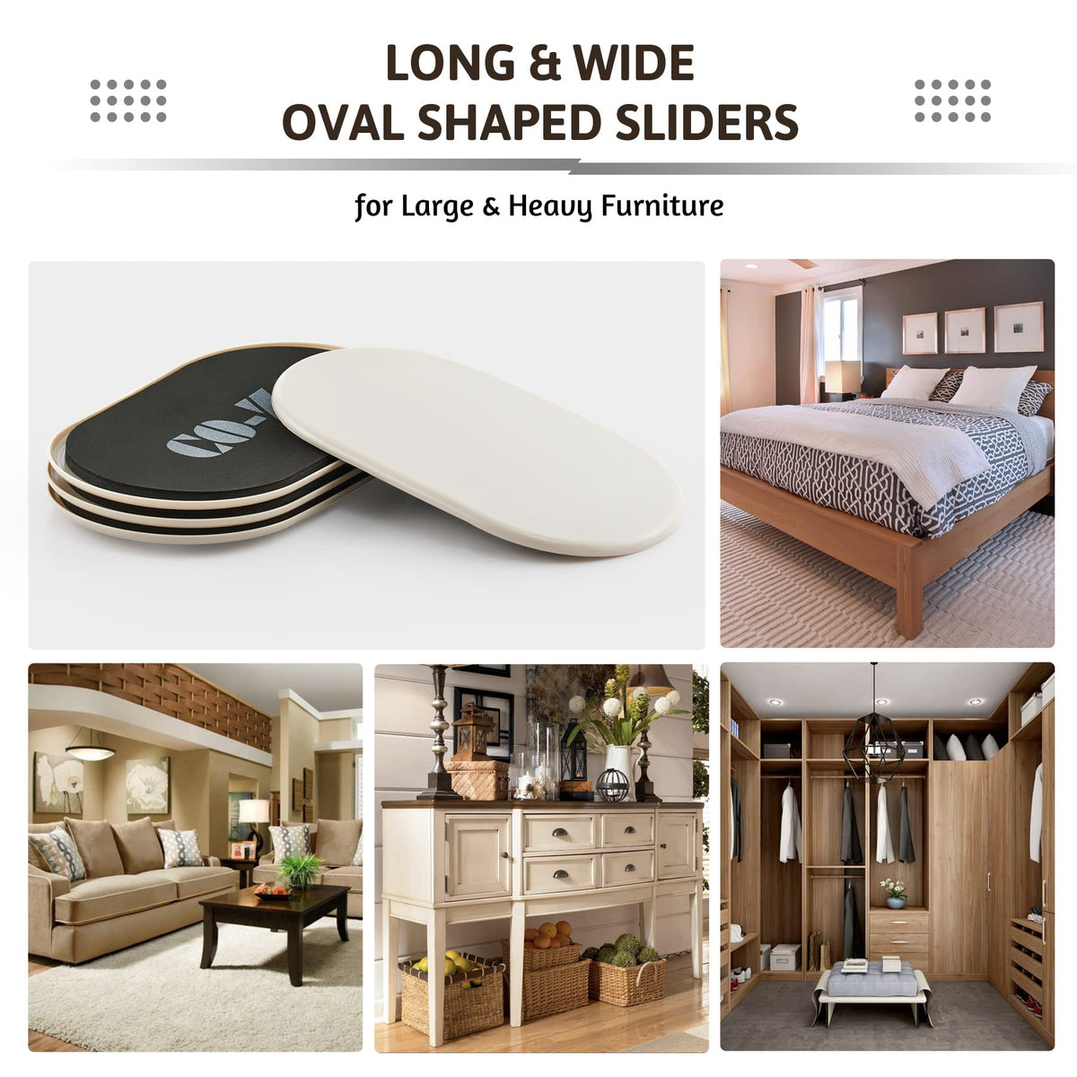 Large Furniture Sliders (4 Count)