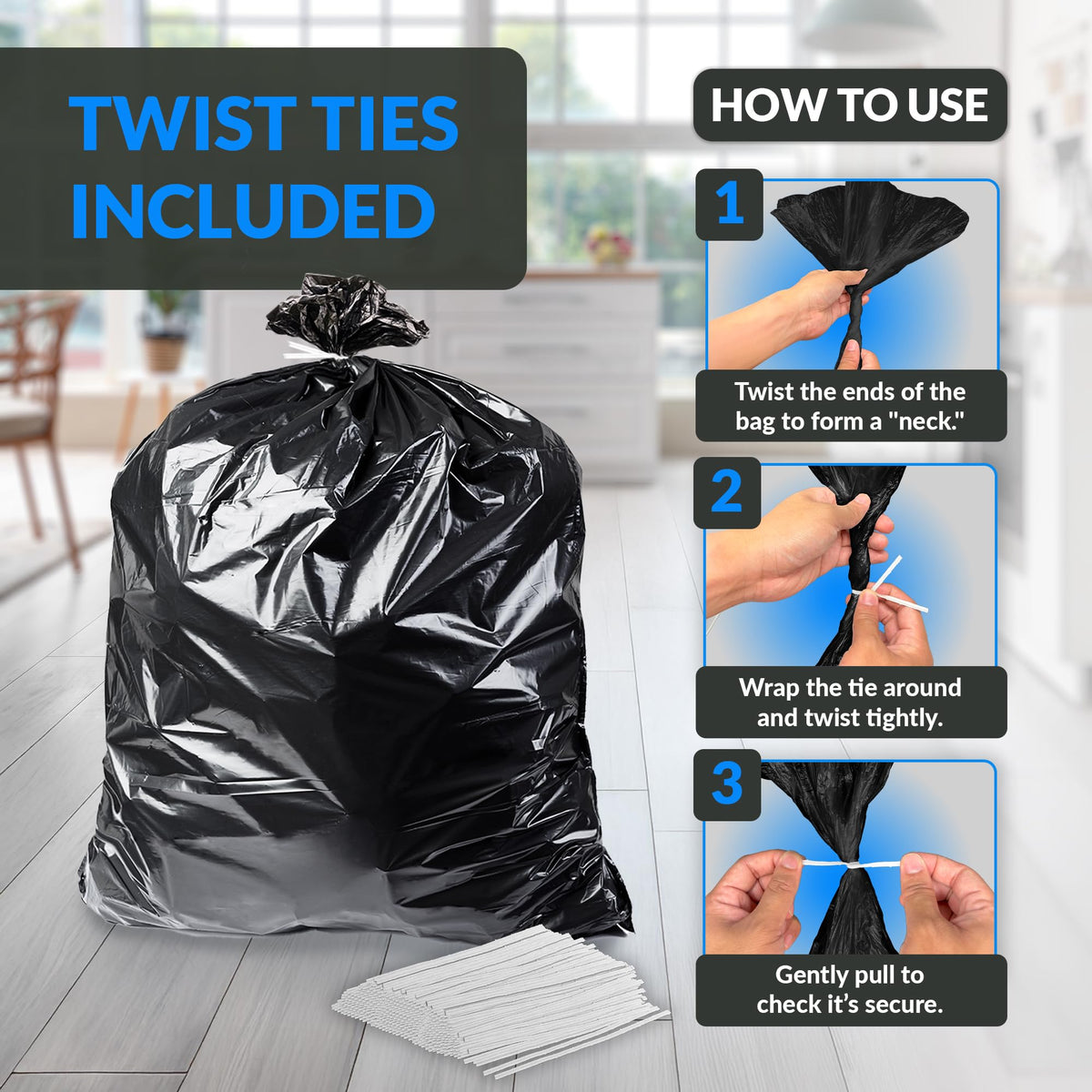 55 60 Gallon Trash Bags Heavy Duty (150 Count)