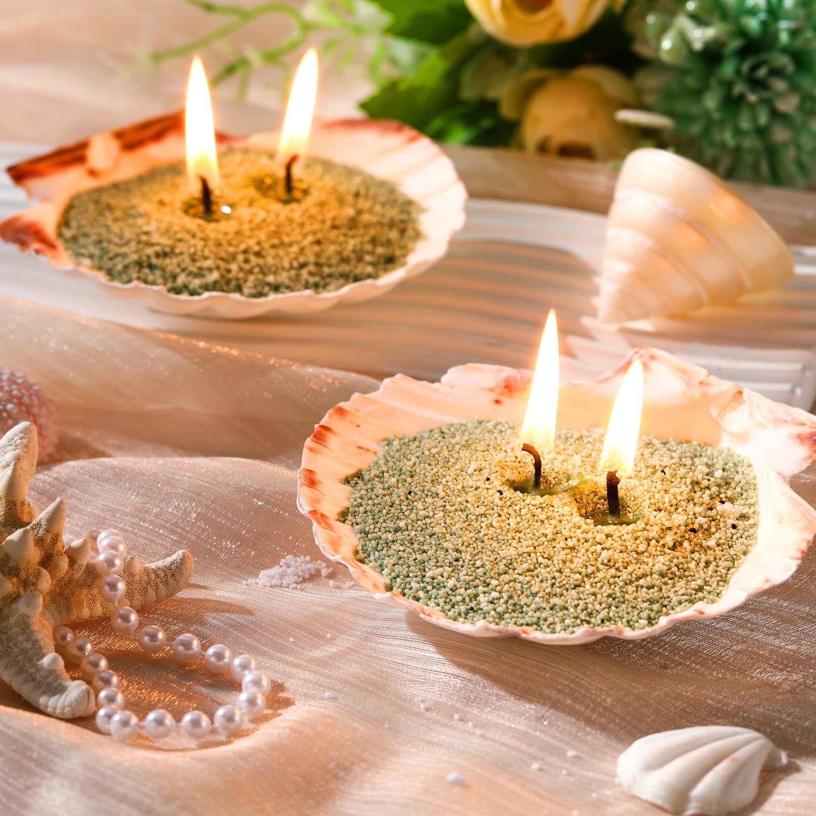 Candle Sand 3.3 lb DIY Pearled Candle Making Kit Included 20 Pcs Wicks and Refillable Beaded Wax Sand Beaded Wax Gift with Wicks Self Extinguish for Home Wedding Party Women (21 Count)