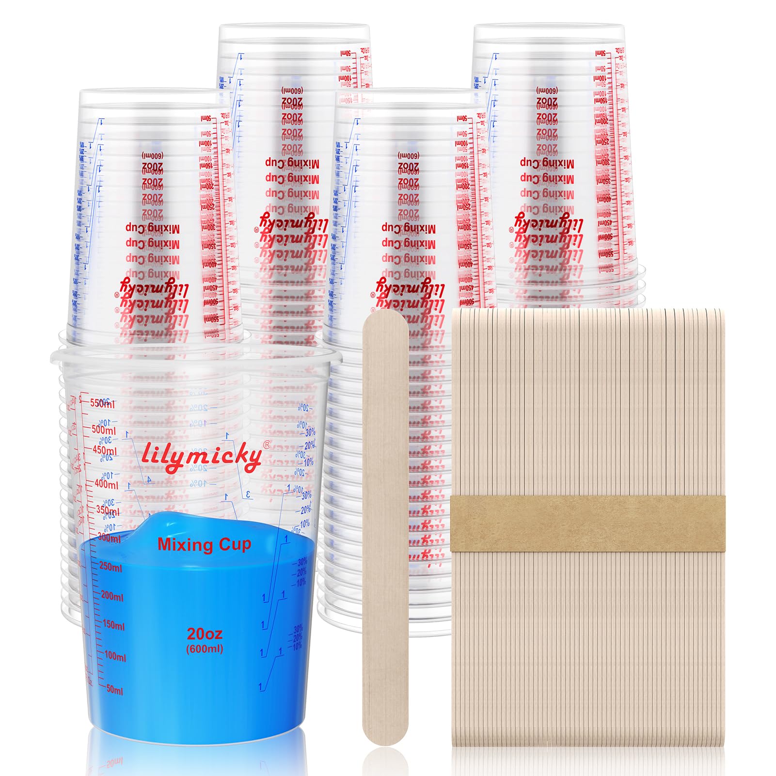 100 Pack Plastic Mixing Cups (100 Count)