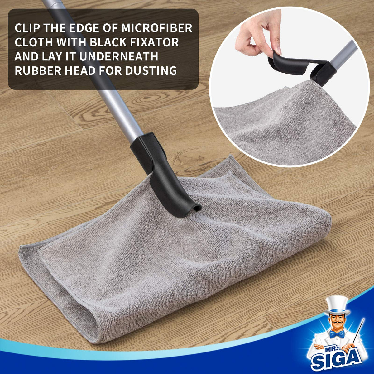 Pet Hair Removal Rubber Broom with Built in Squeegee