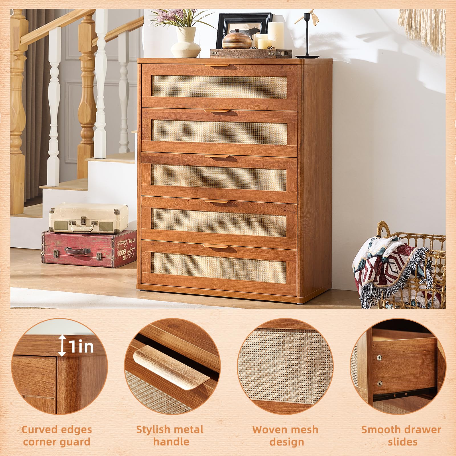 Rattan Dresser for Bedroom