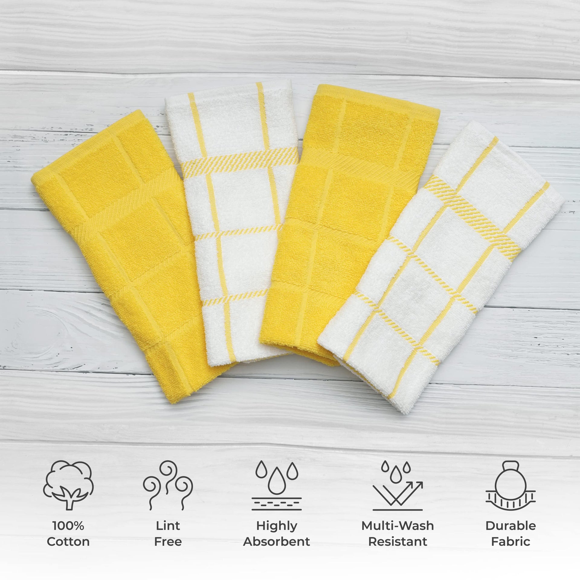 100% Cotton Terry Dish Cloth & Dish Towel (6 Count)