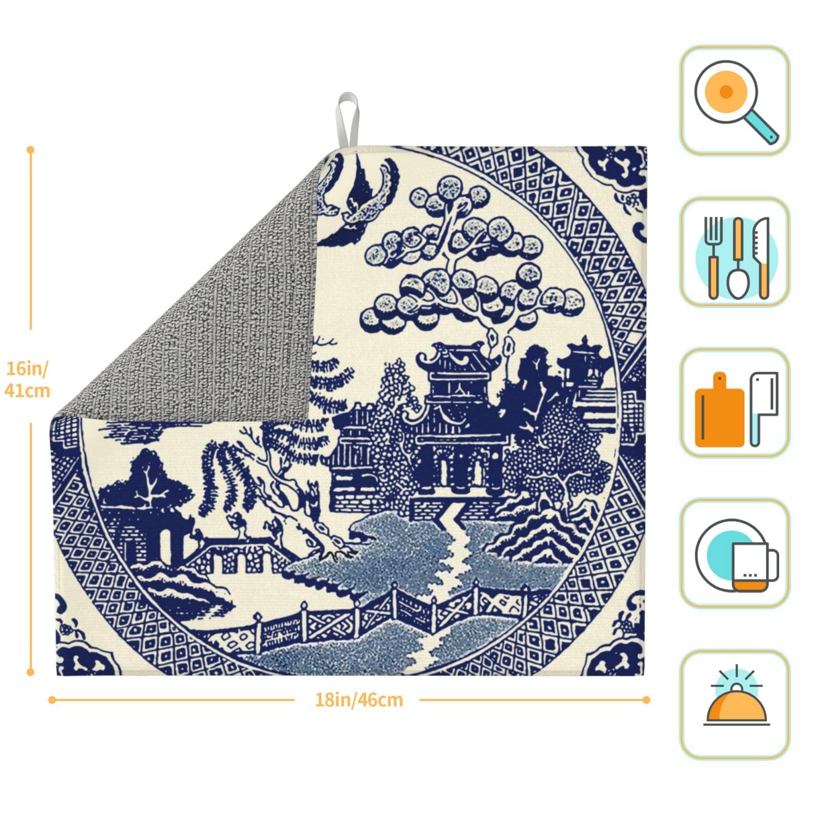 Dish Drying Mat For Kitchen Counter Absorbent Dish Mat Reversible Drainer Drying Kitchen Mat