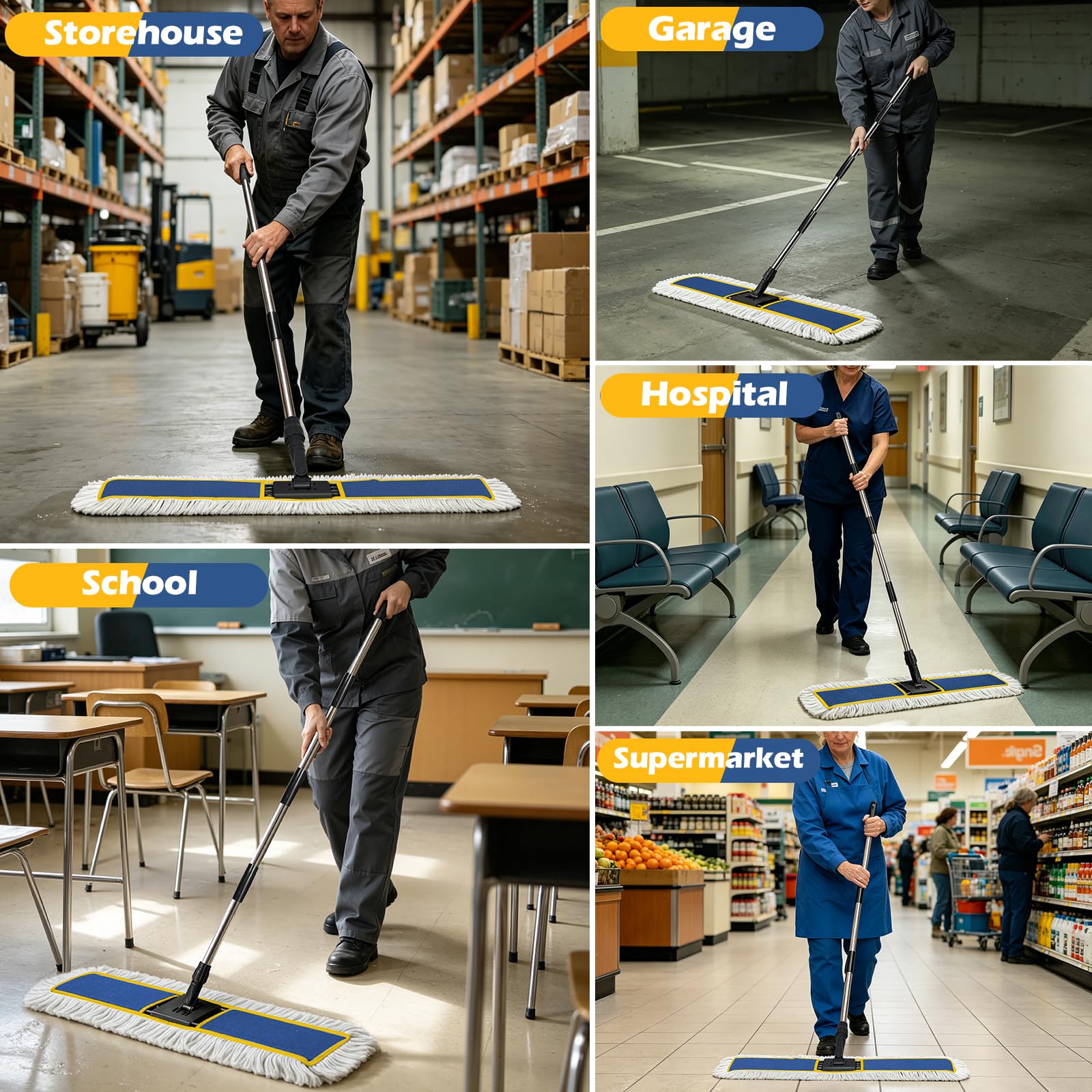 40" Commercial Dust Mop for Floor Cleaning