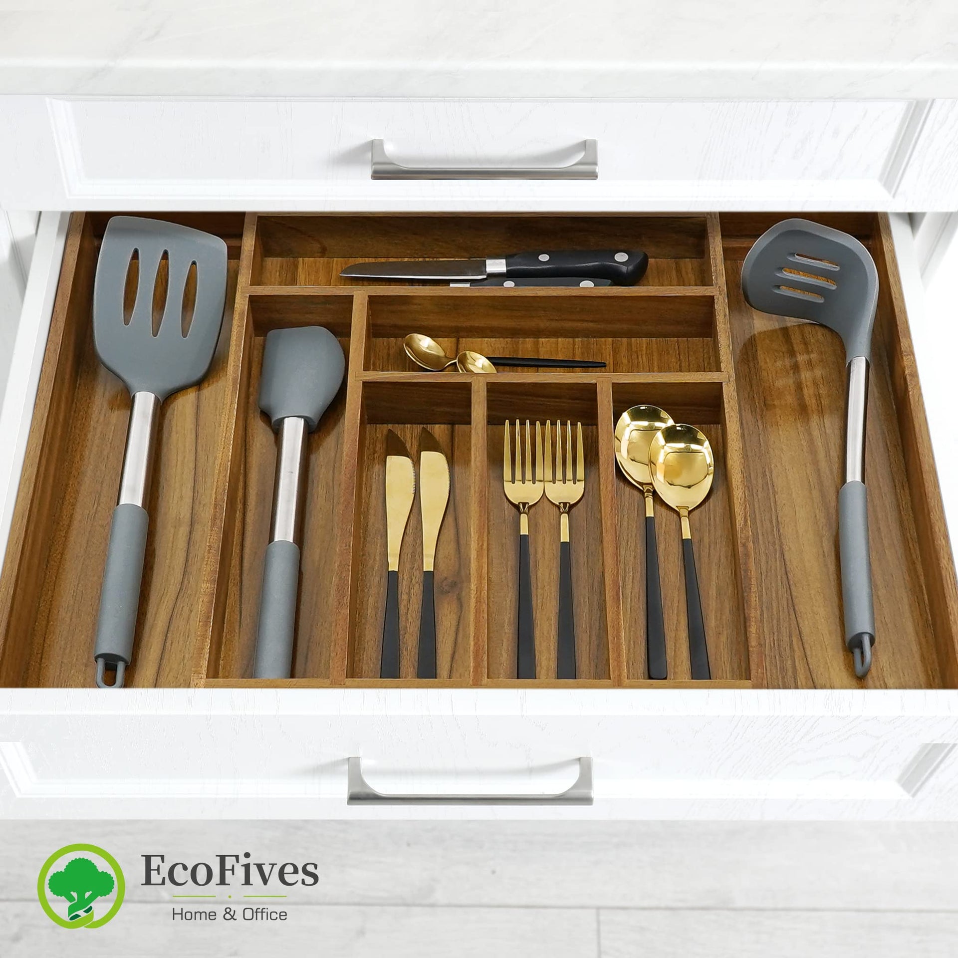 Luxury Acacia Kitchen Drawer Organizer