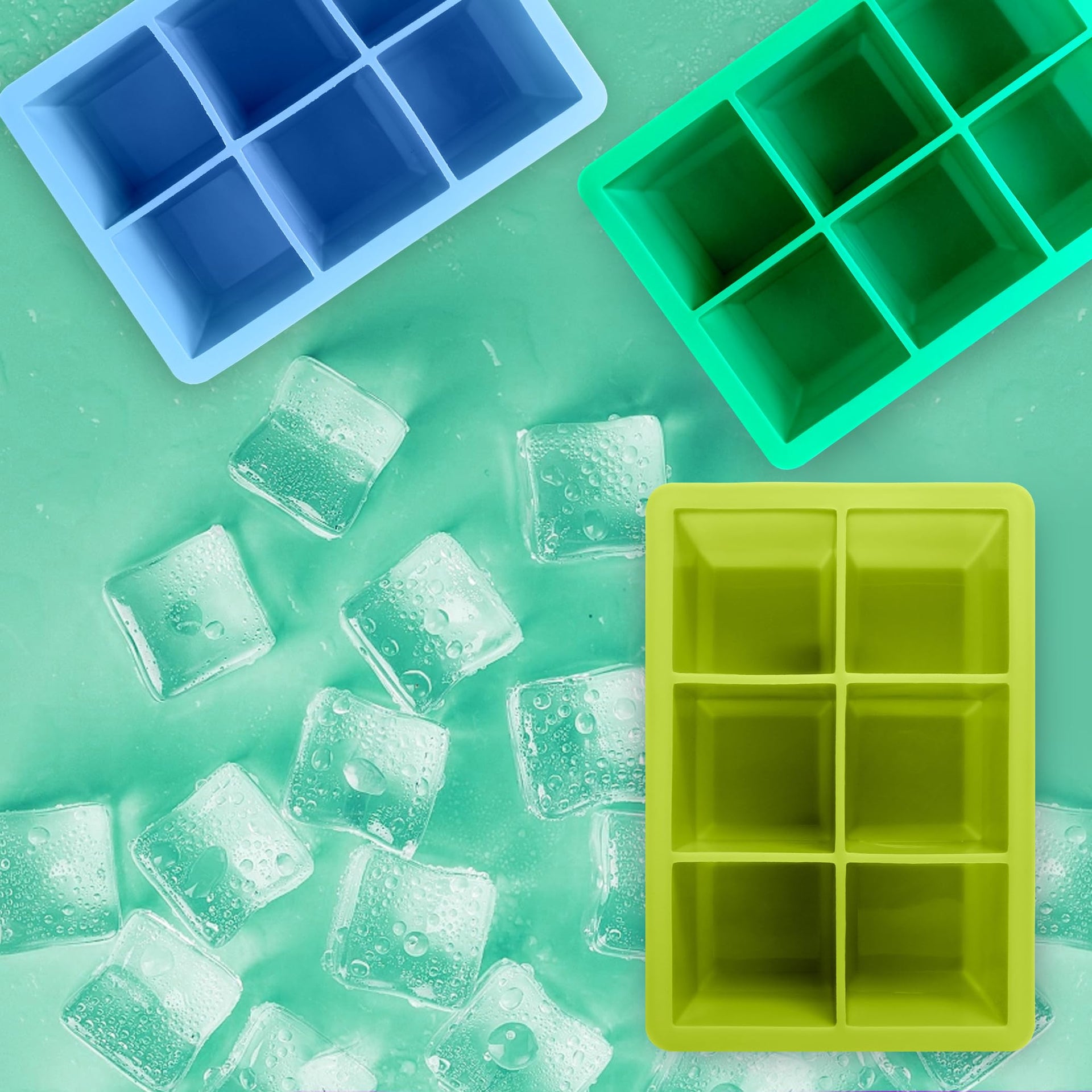 Silicone Ice Cube Trays 3 Pack (3 Count)