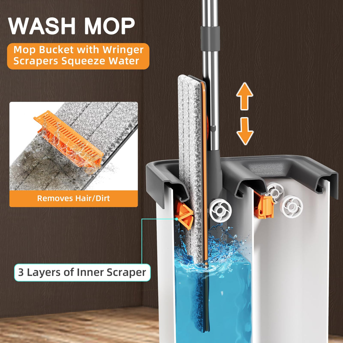 Mop and Bucket with Wringer Set for Home - ModHome Supplies
