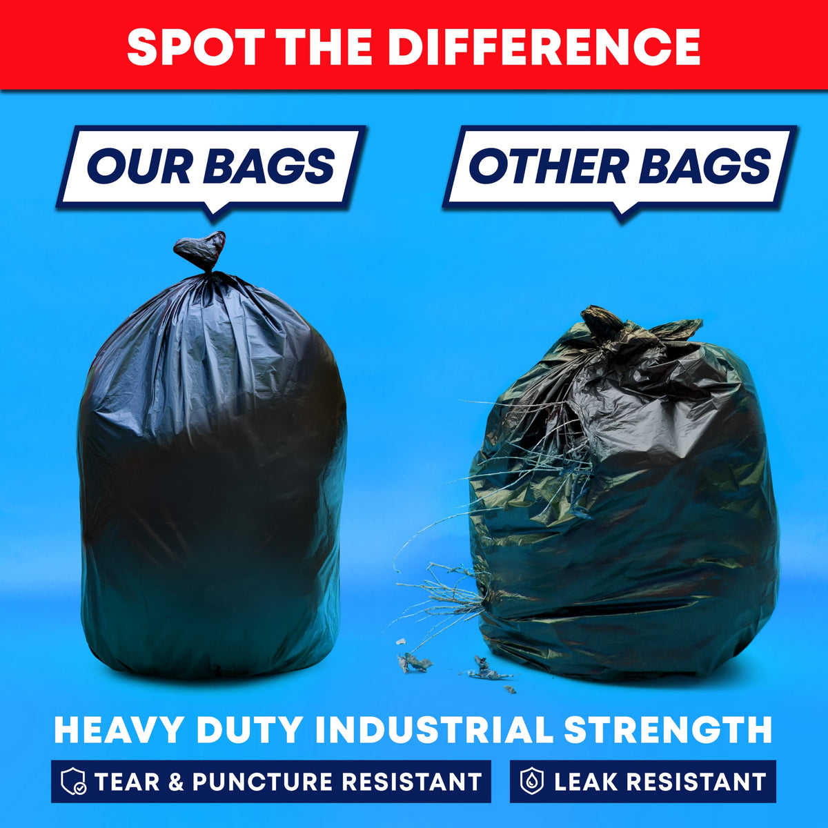 95 Gallon Trash Bags Heavy Duty (180 Count)