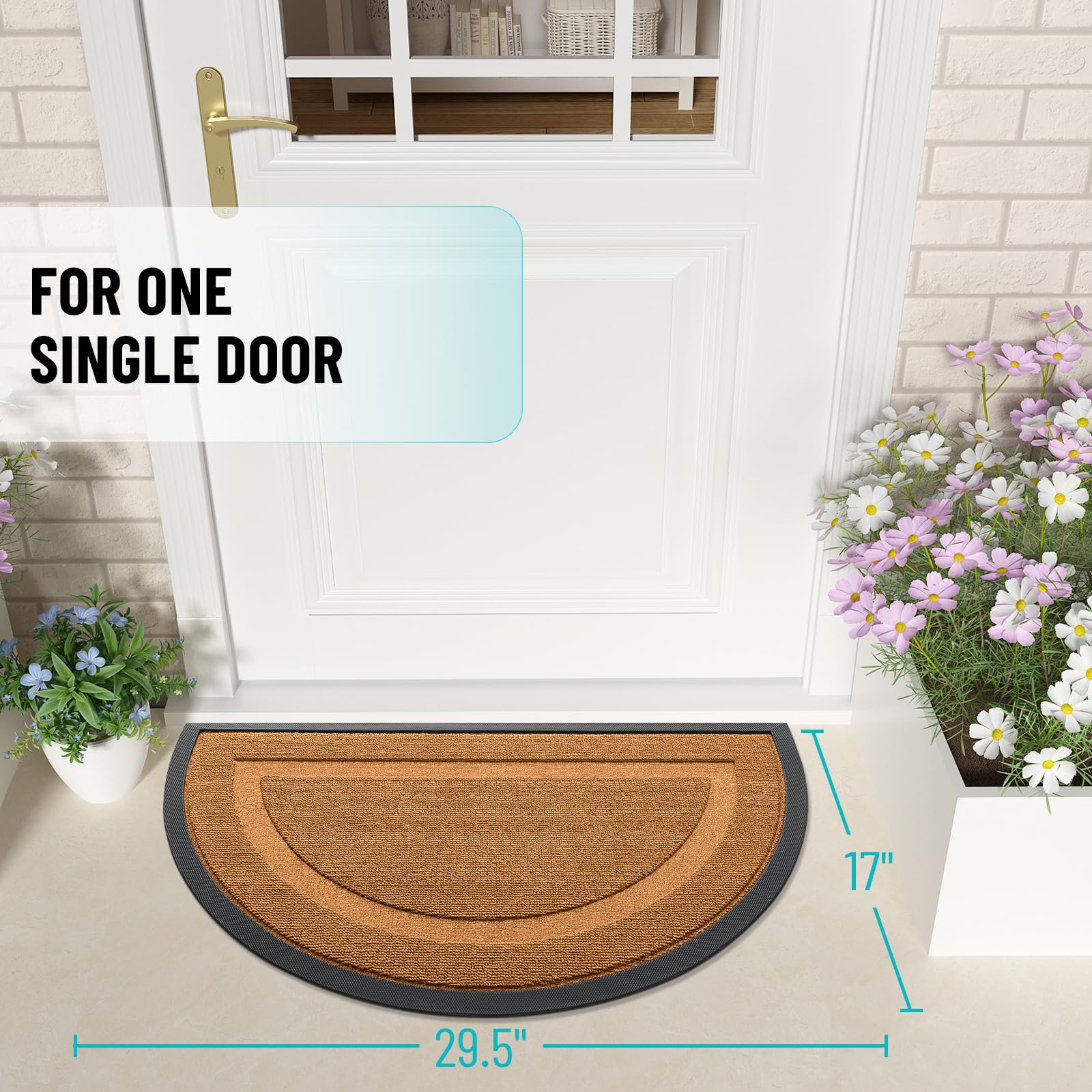 Half Circle Front Door Mat Outside 29.5x17 All