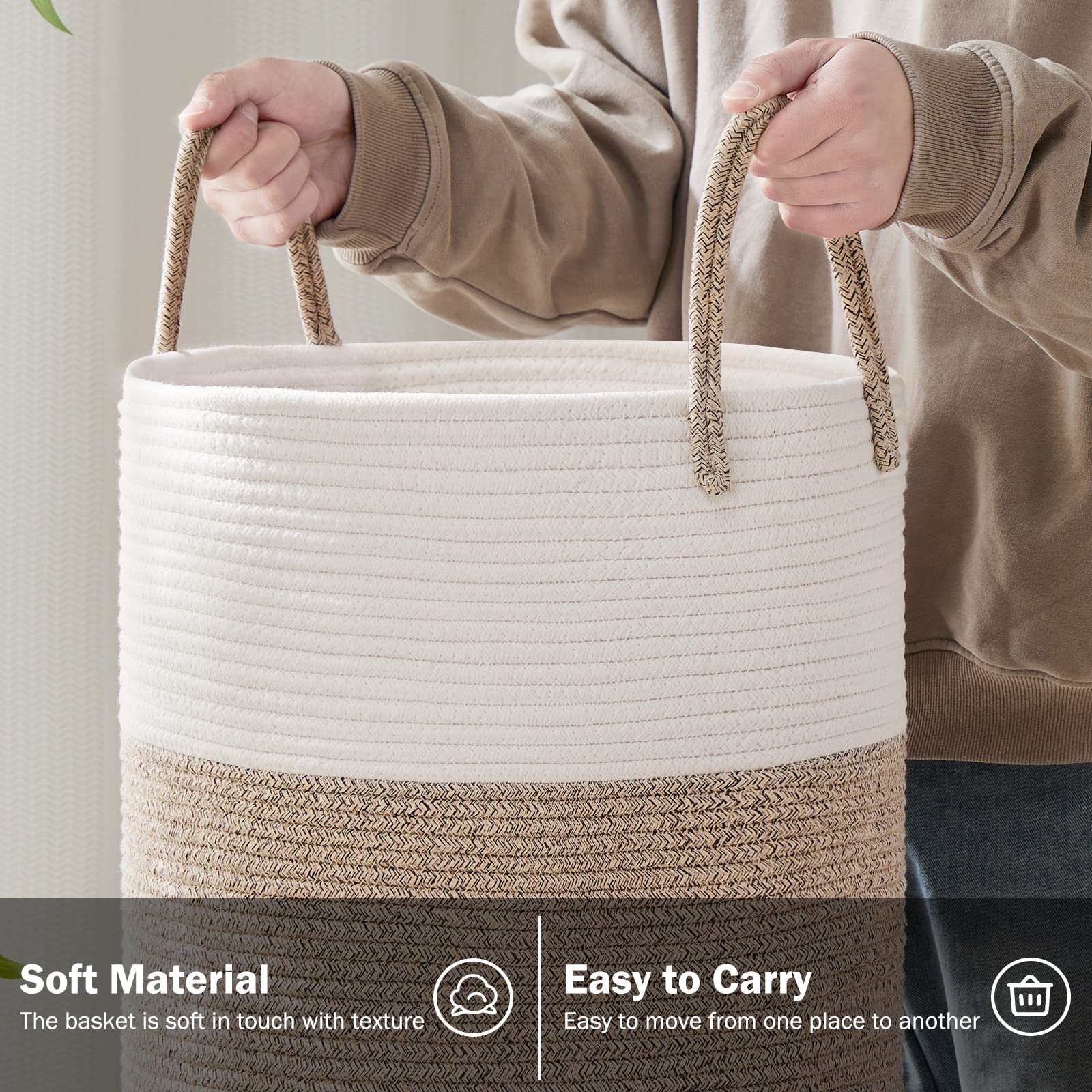 Cotton Rope Laundry Hamper Basket - ModHome Supplies