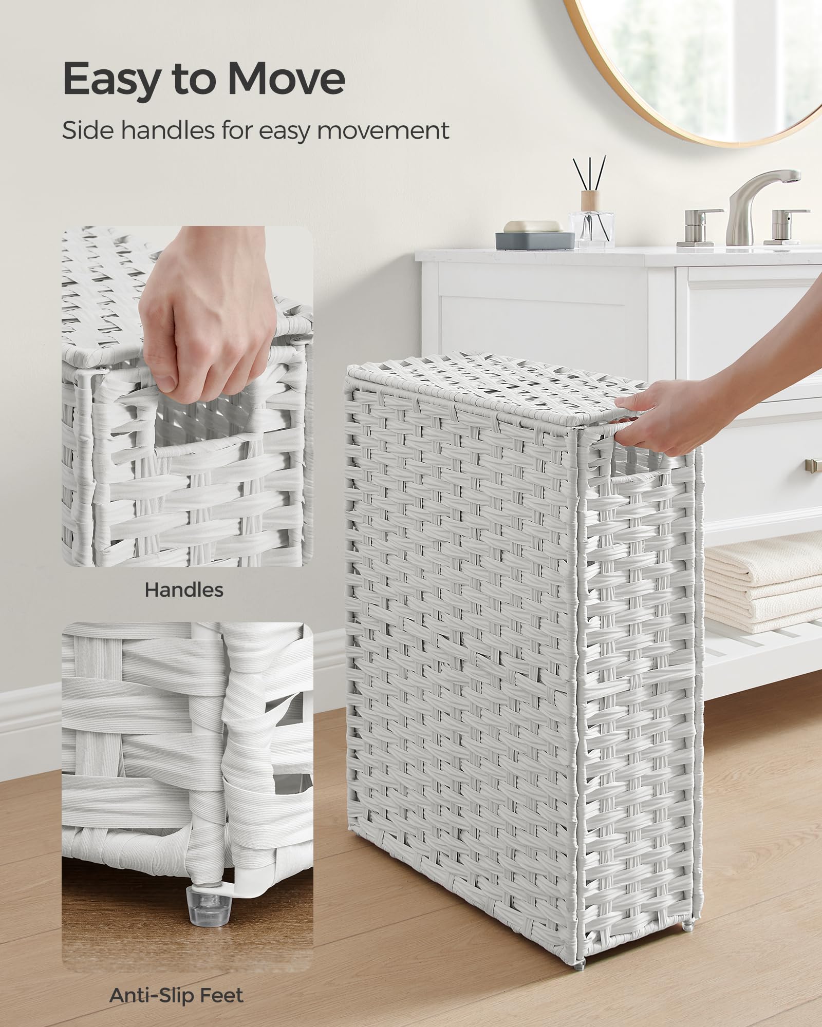 Slim Laundry Hamper with Lid