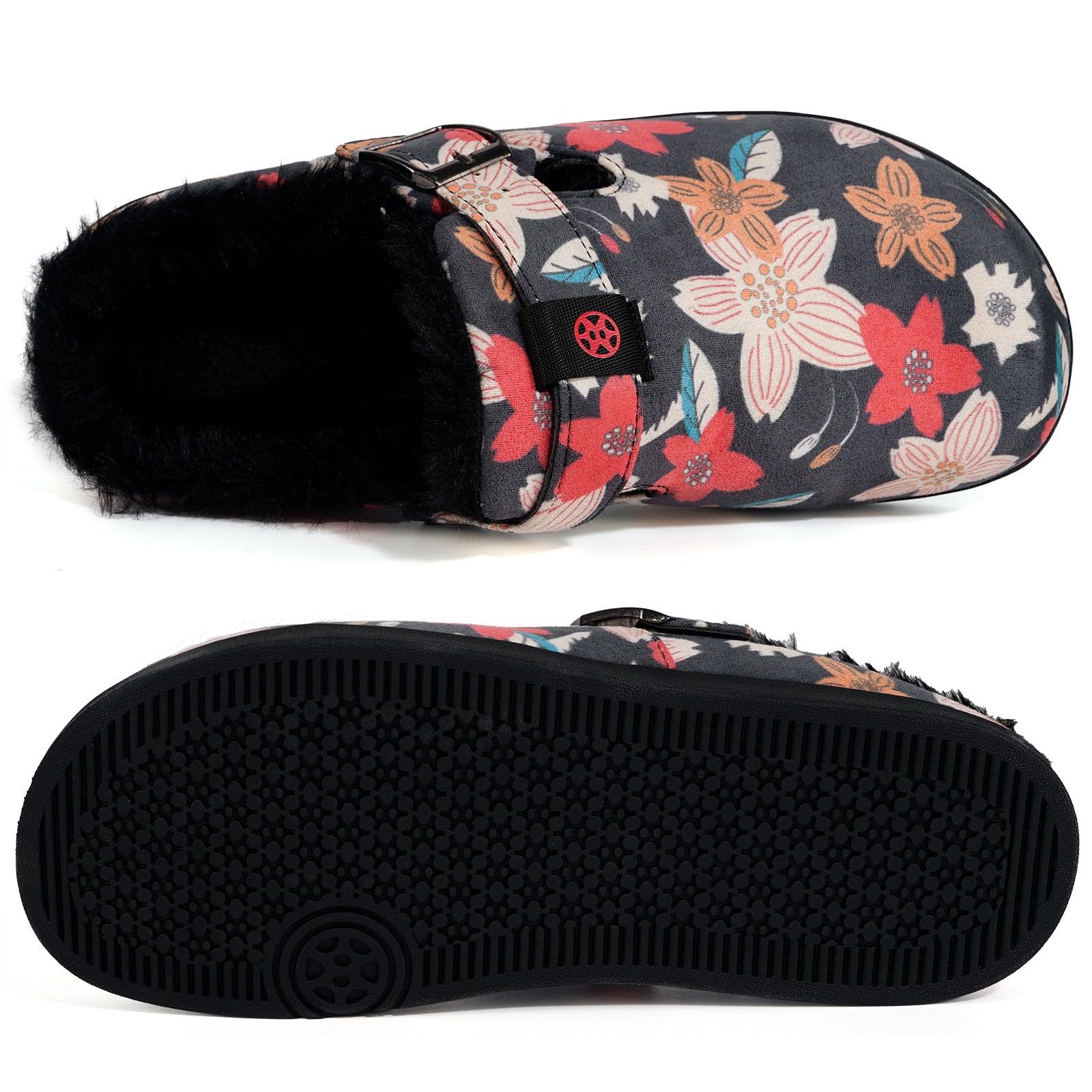 Fur Lined Clogs for Women Men Winter Slippers
