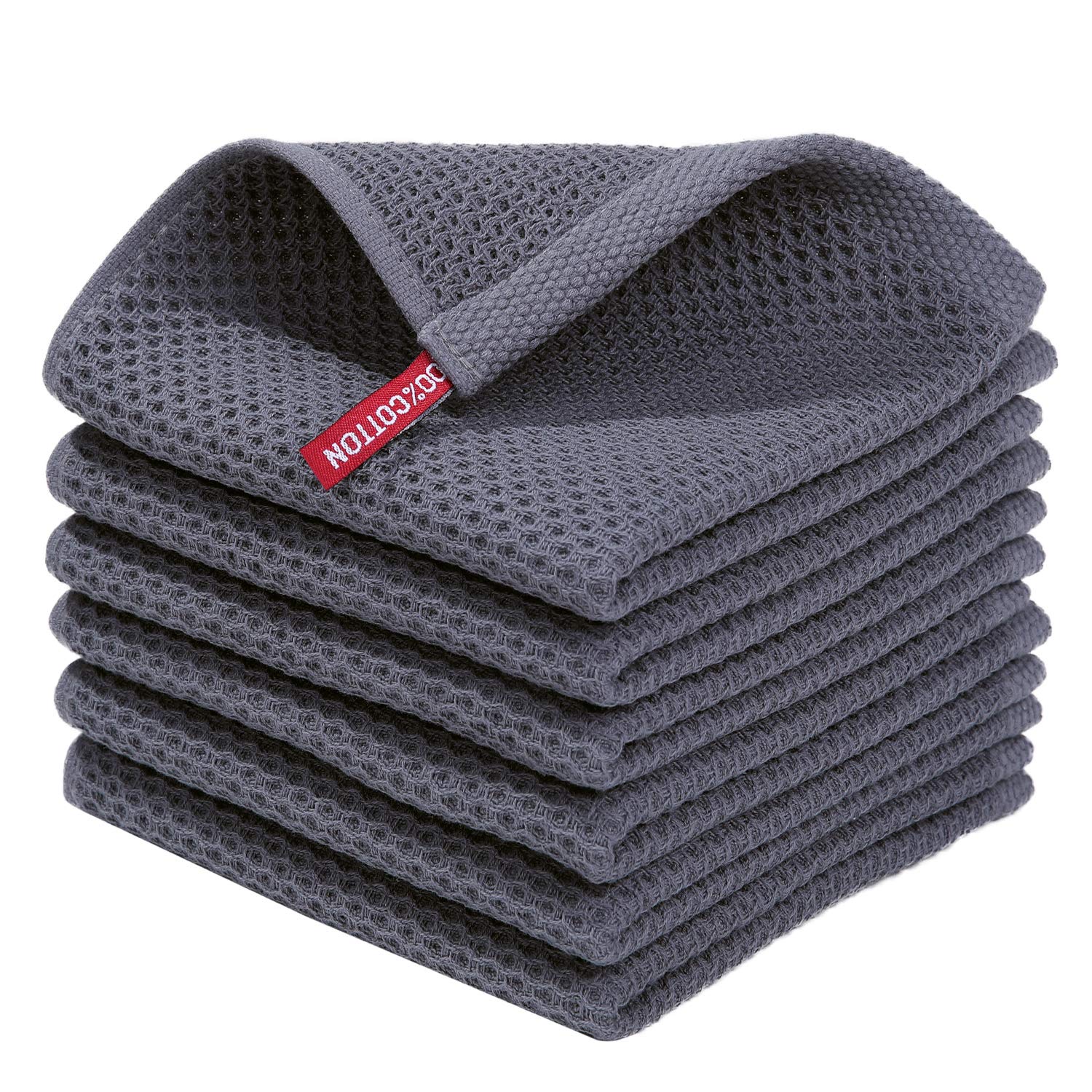 100% Cotton Waffle Weave Kitchen Dish Cloths 6 (6 Count)