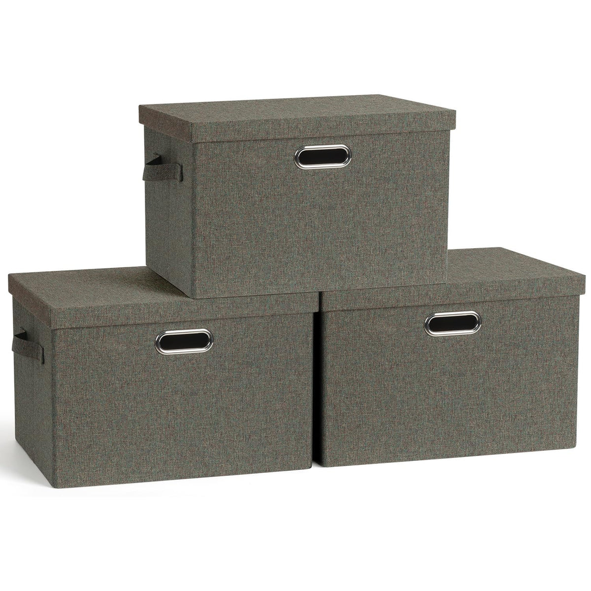 Storage Bins with Lids Fabric Closet Organizers Cubes Office Organization (3 Count)