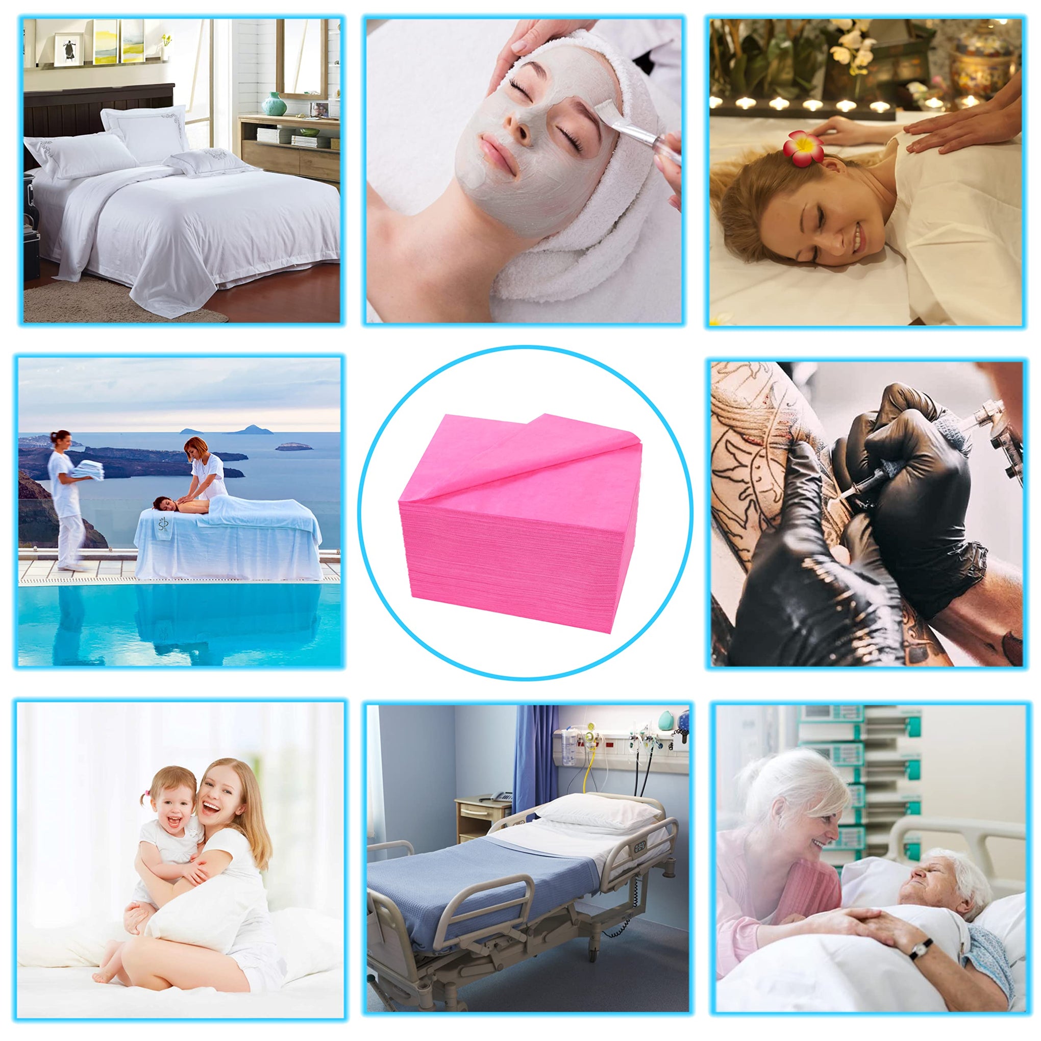 400 Pcs Disposable Bed Sheets 31" x 71" Massage Table Sheets Non Woven Fabric SPA Bed Cover Breathable for Massage Beauty Tattoos (400 Count)