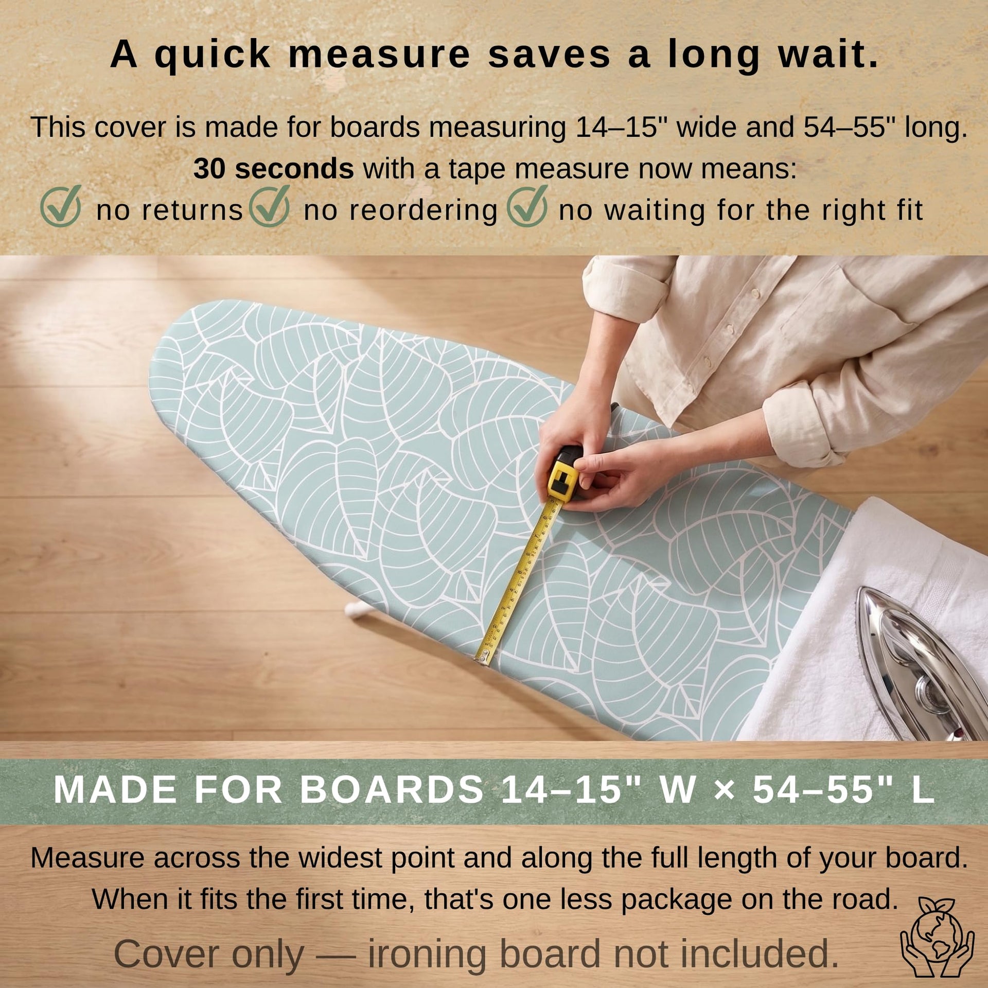 Extra Thick Ironing Board Cover 15x54 Standard Size